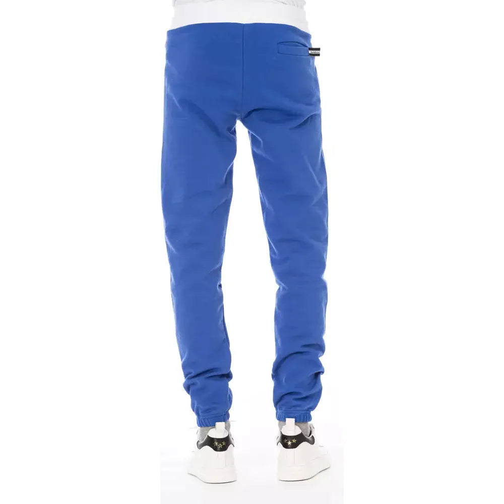 Baldinini Blue Cotton Sport Pant for Effortless Elegance