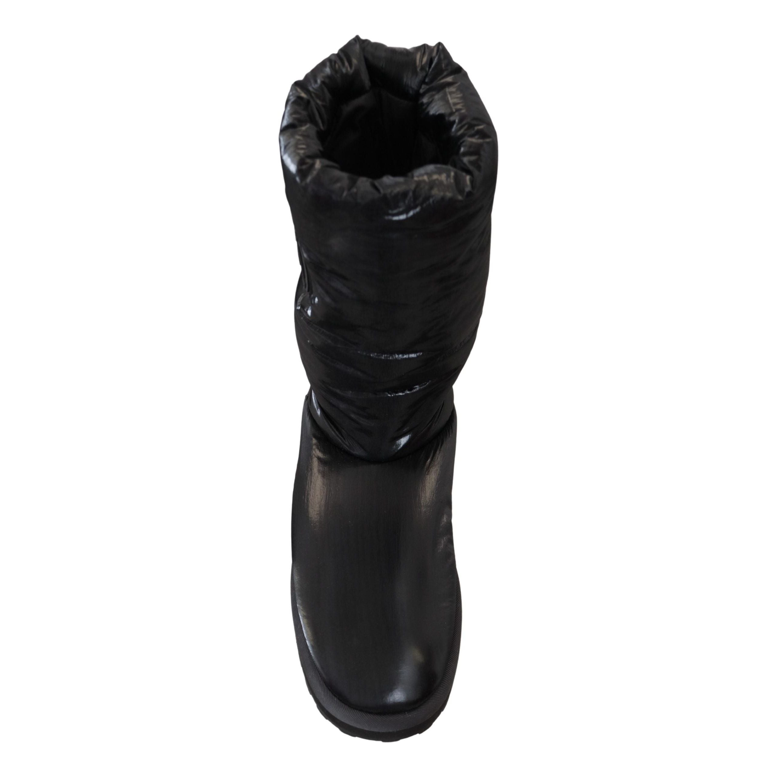 Dolce & Gabbana Black Leather Mid-Calf Boots