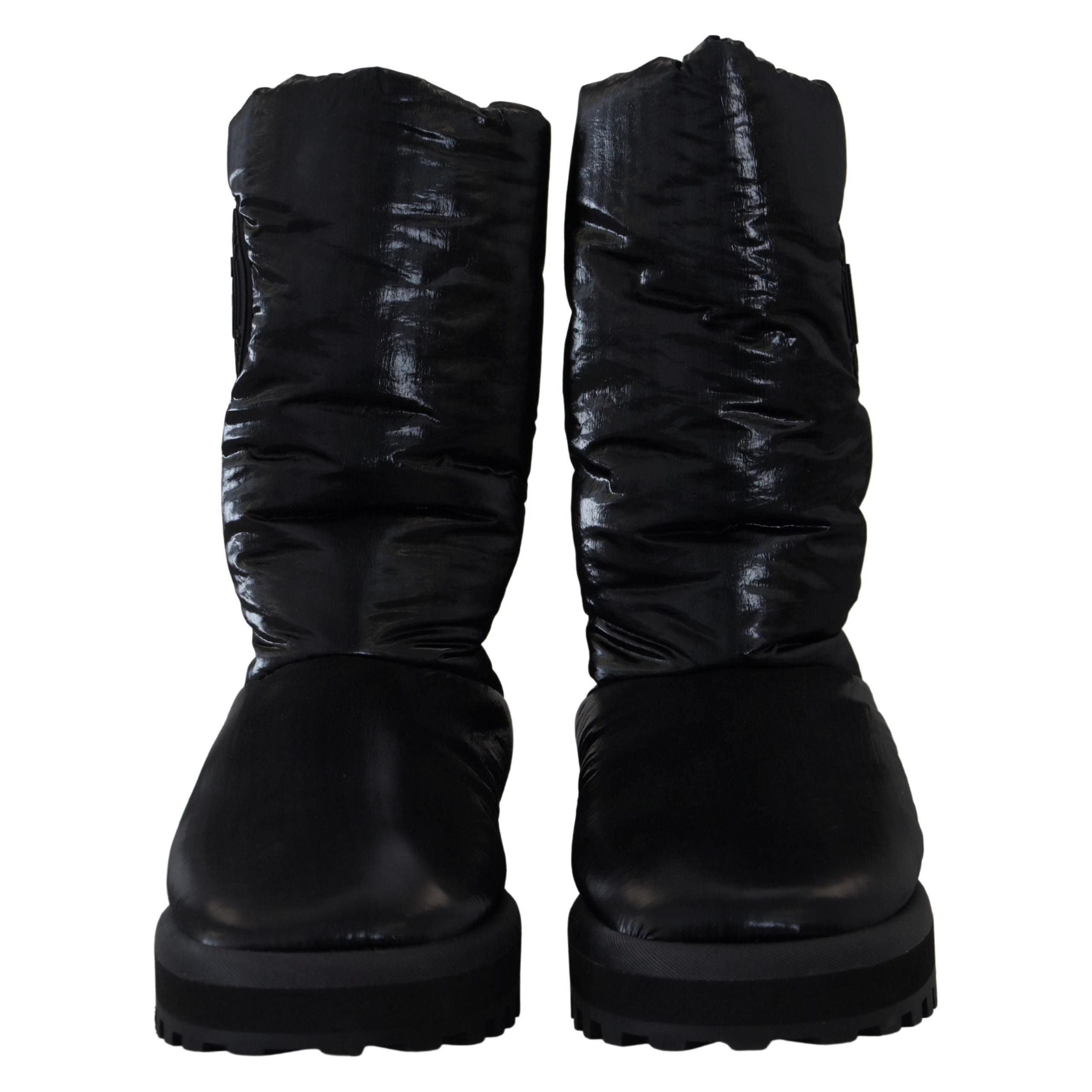 Dolce & Gabbana Black Leather Mid-Calf Boots