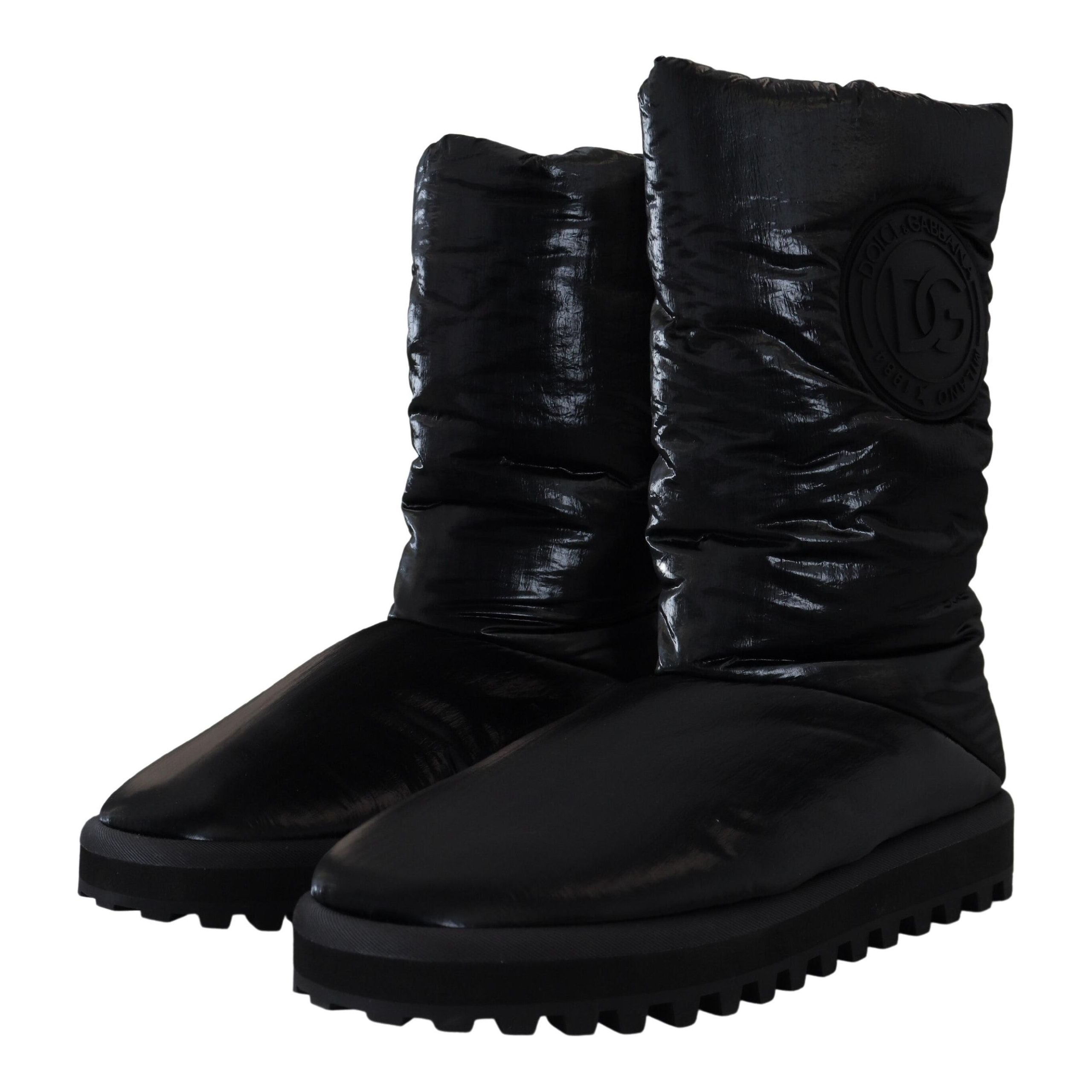 Dolce & Gabbana Black Leather Mid-Calf Boots