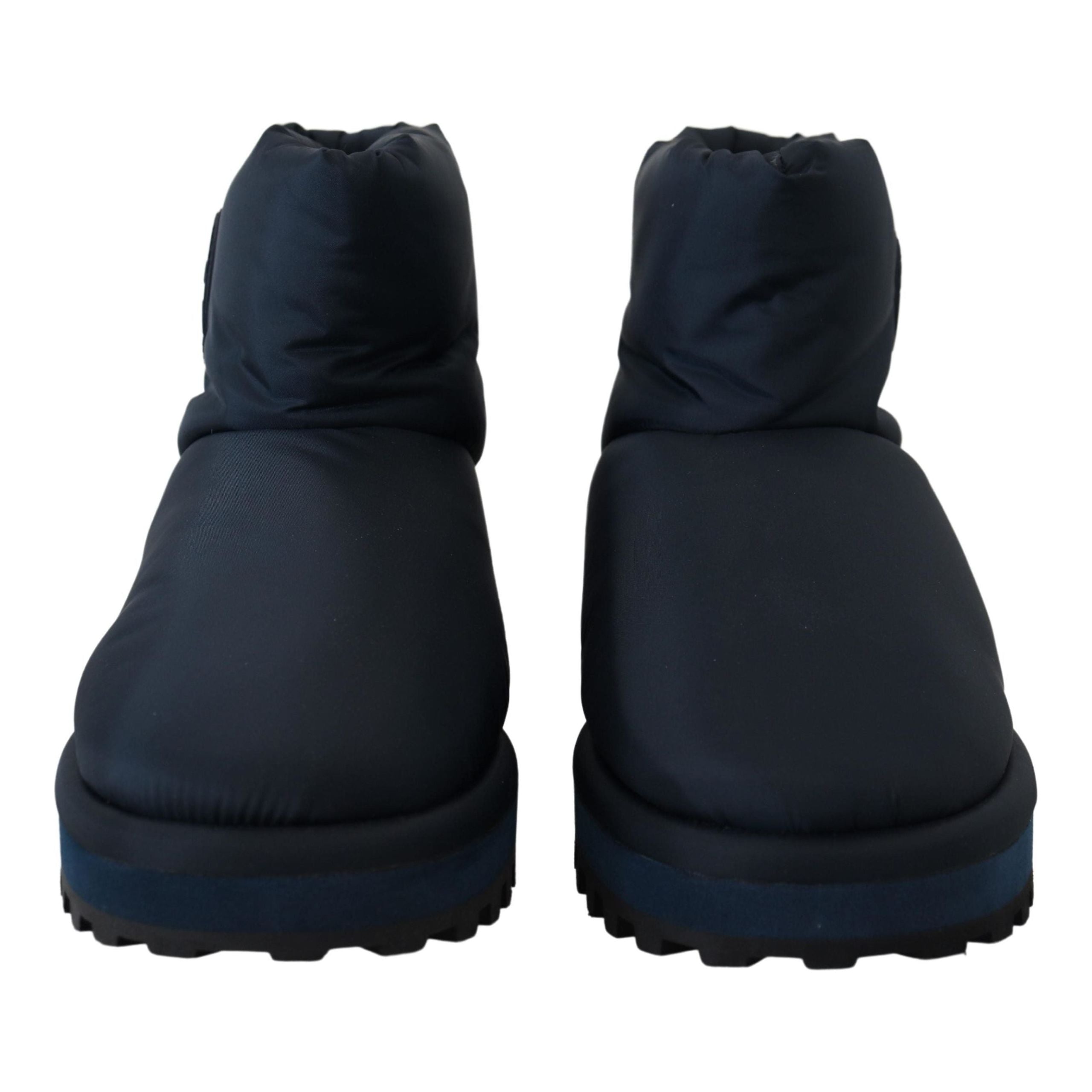 Dolce & Gabbana Blue Leather Ankle Height Boots