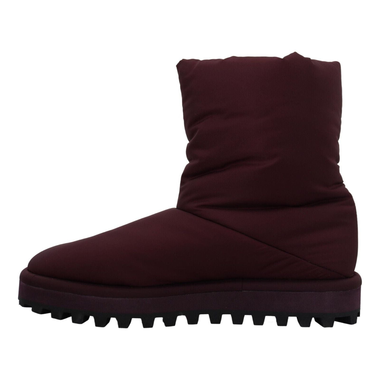 Dolce & Gabbana Bordeaux Leather Mid Calf Boots
