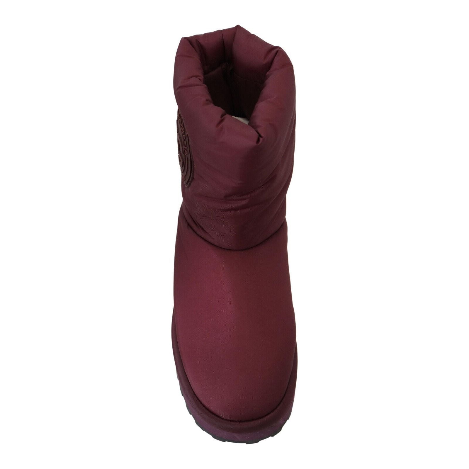Dolce & Gabbana Bordeaux Leather Mid Calf Boots