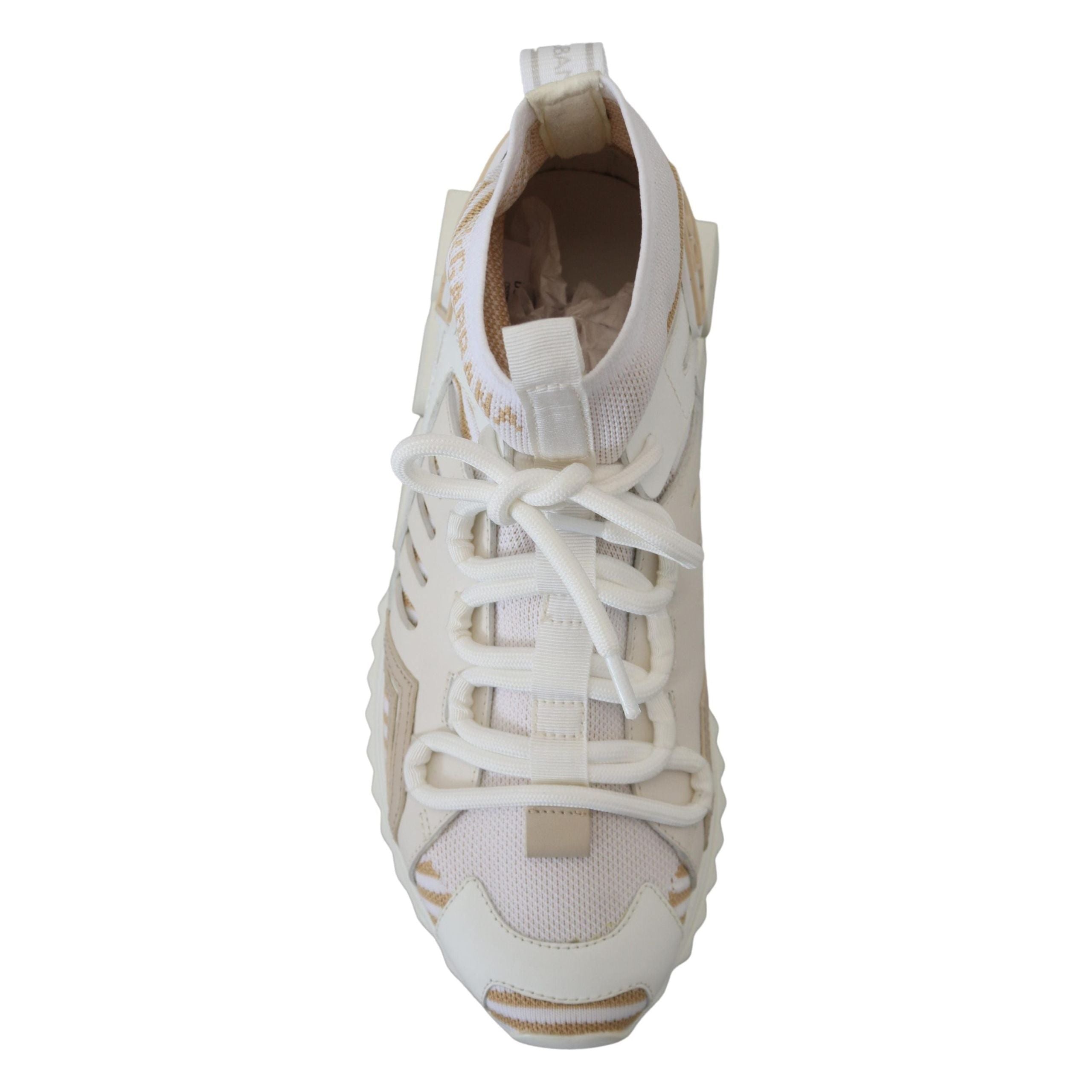 Dolce & Gabbana White Beige Canvas SORRENTO Sneakers