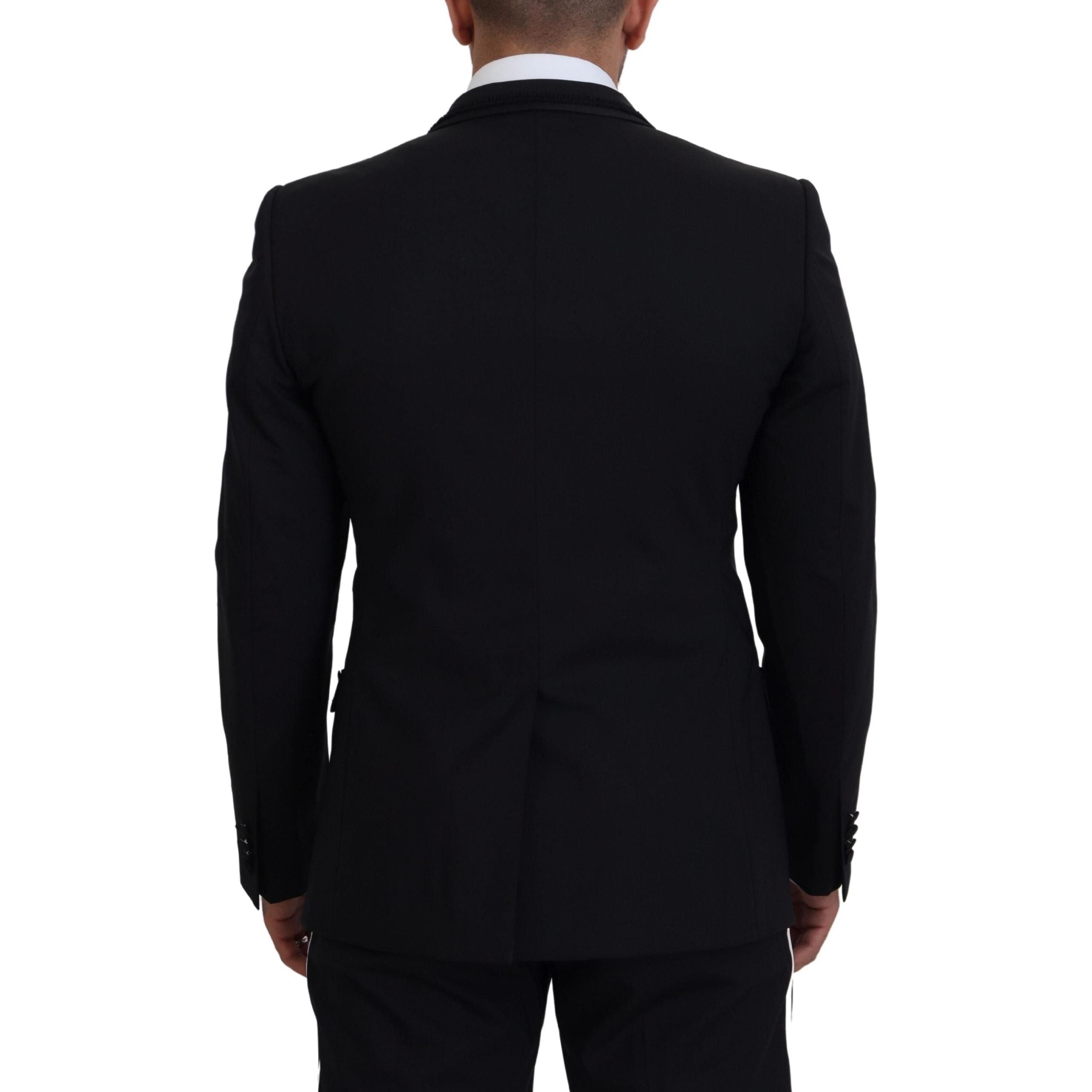 Dolce & Gabbana Black Wool Silk-Lined Evening Blazer