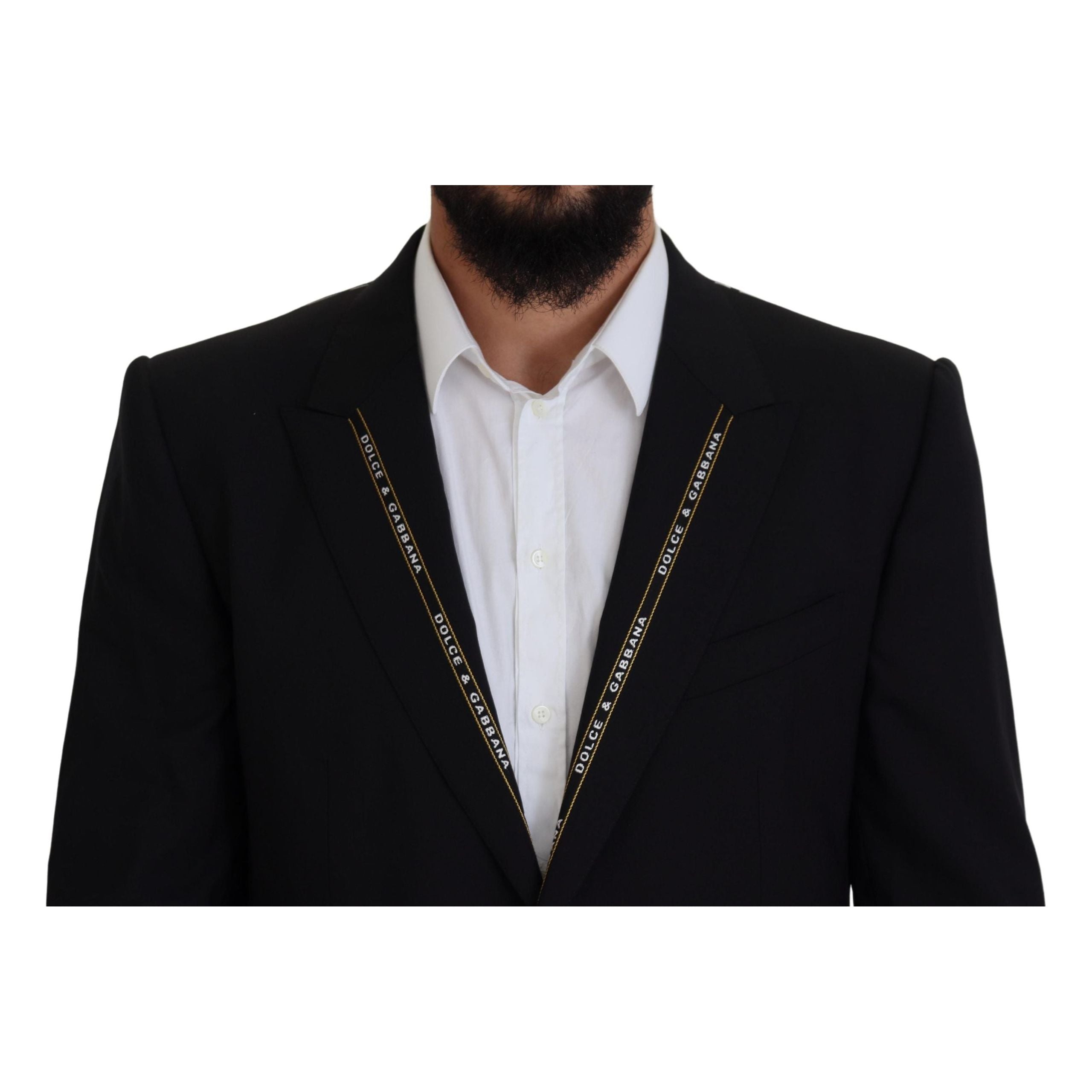 Dolce & Gabbana Black Wool Blend Single Breasted Blazer