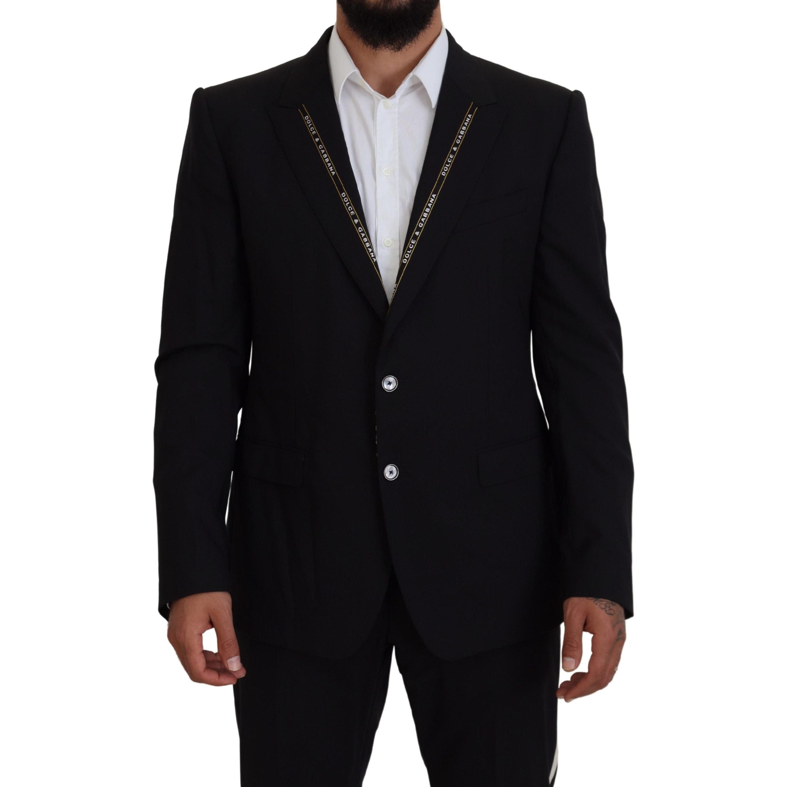 Dolce & Gabbana Black Wool Blend Single Breasted Blazer