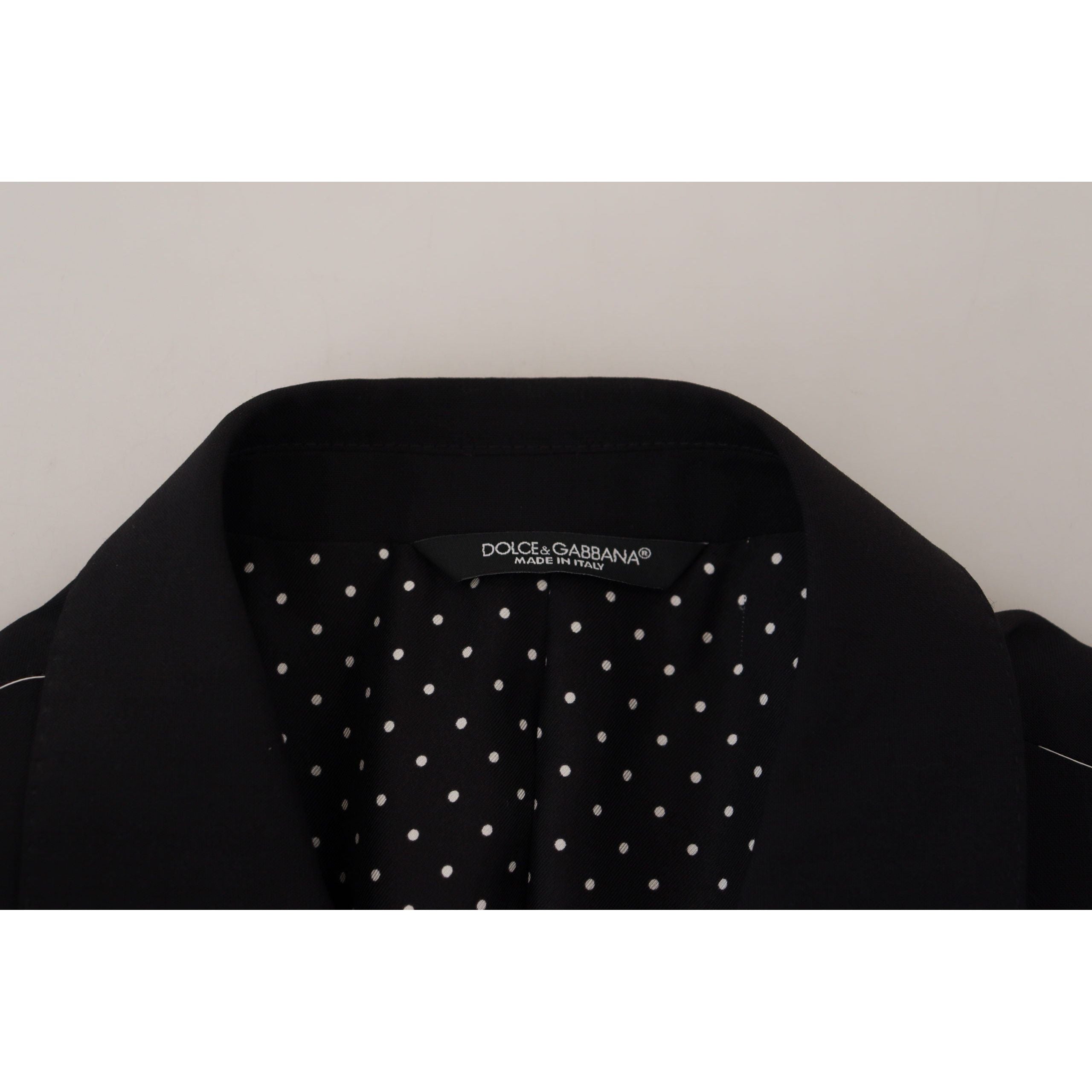 Dolce & Gabbana Black Wool Blend Single Breasted Blazer
