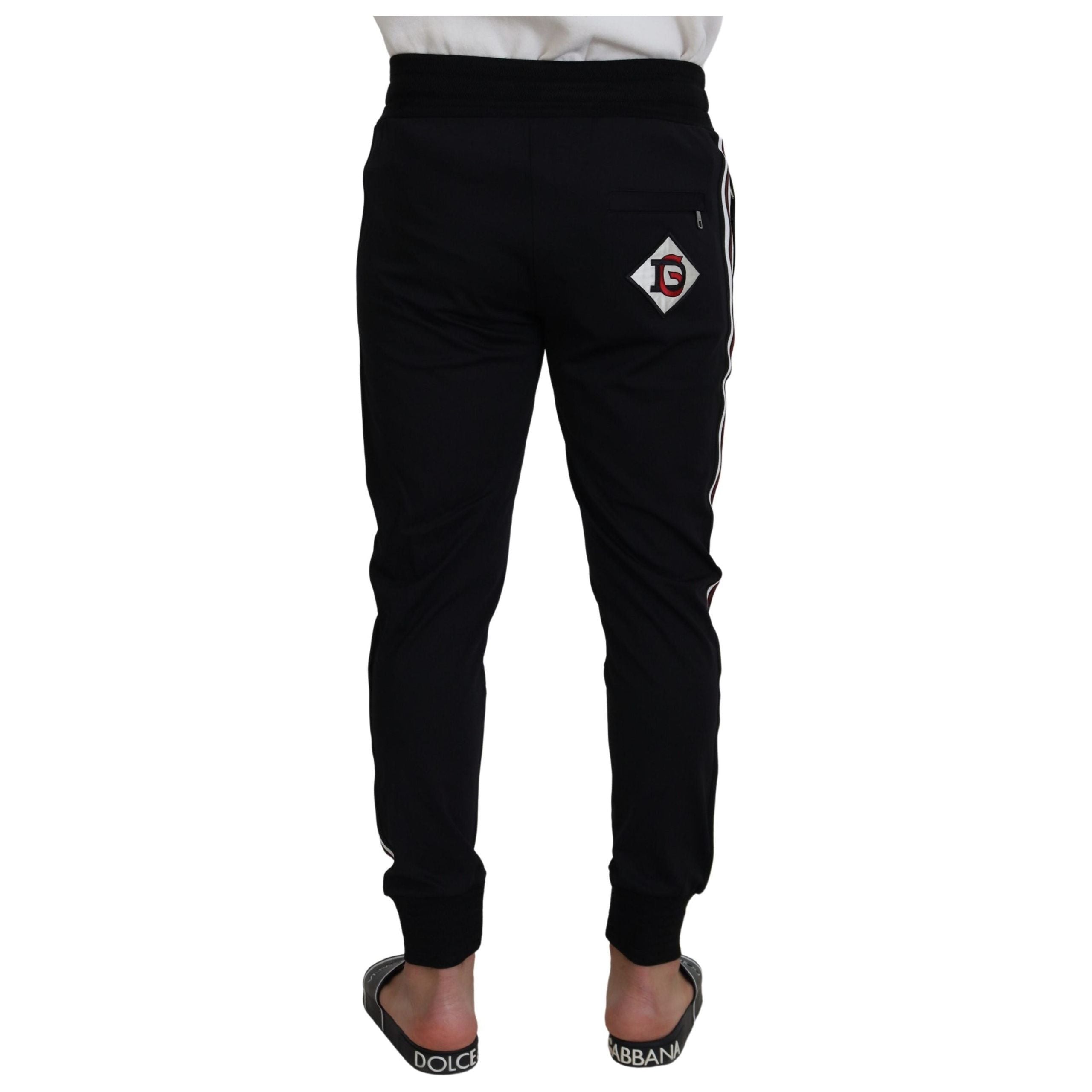 Dolce & Gabbana Black Cotton Designer Trousers Elegance