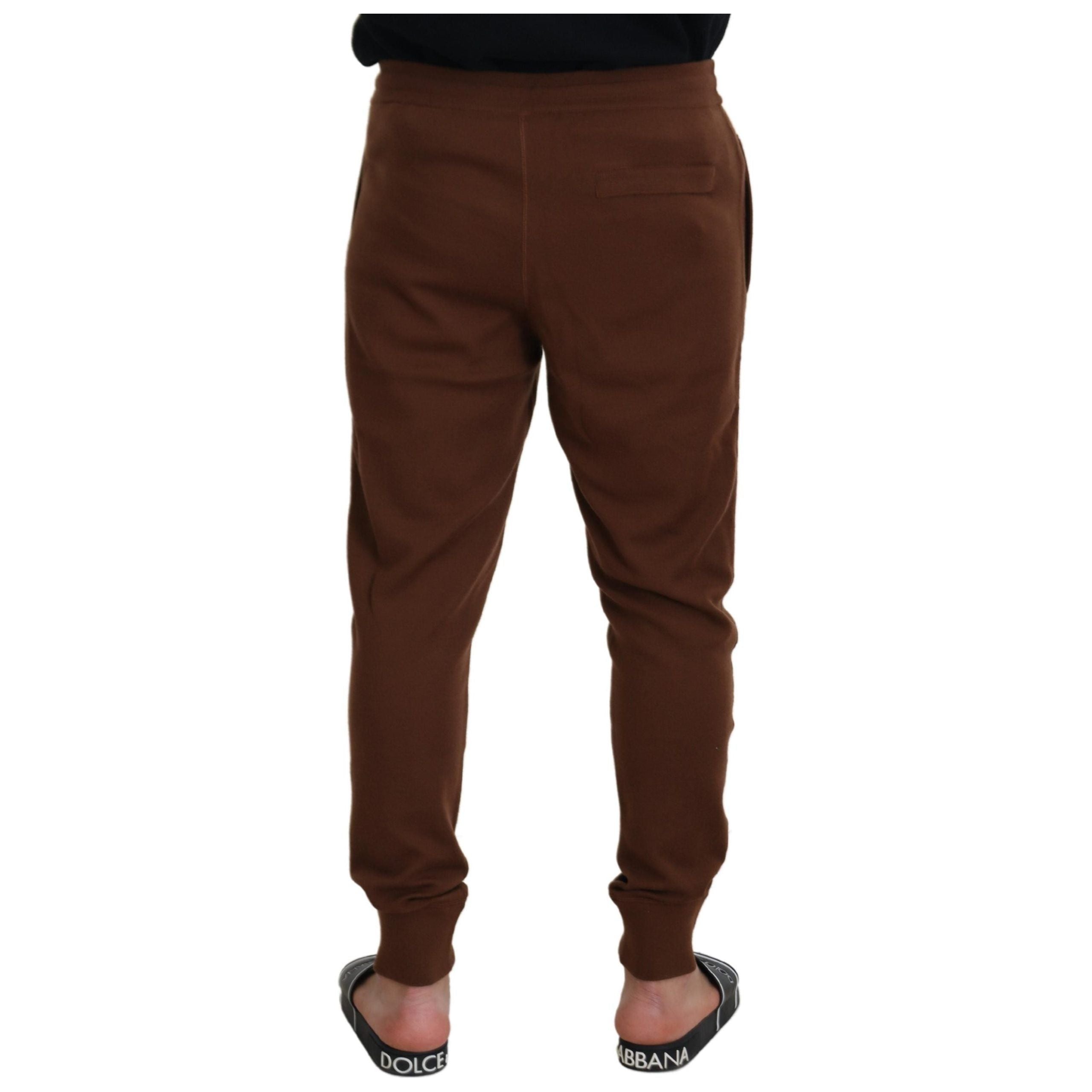 Dolce & Gabbana Elegant Brown Cashmere Jogger Pants