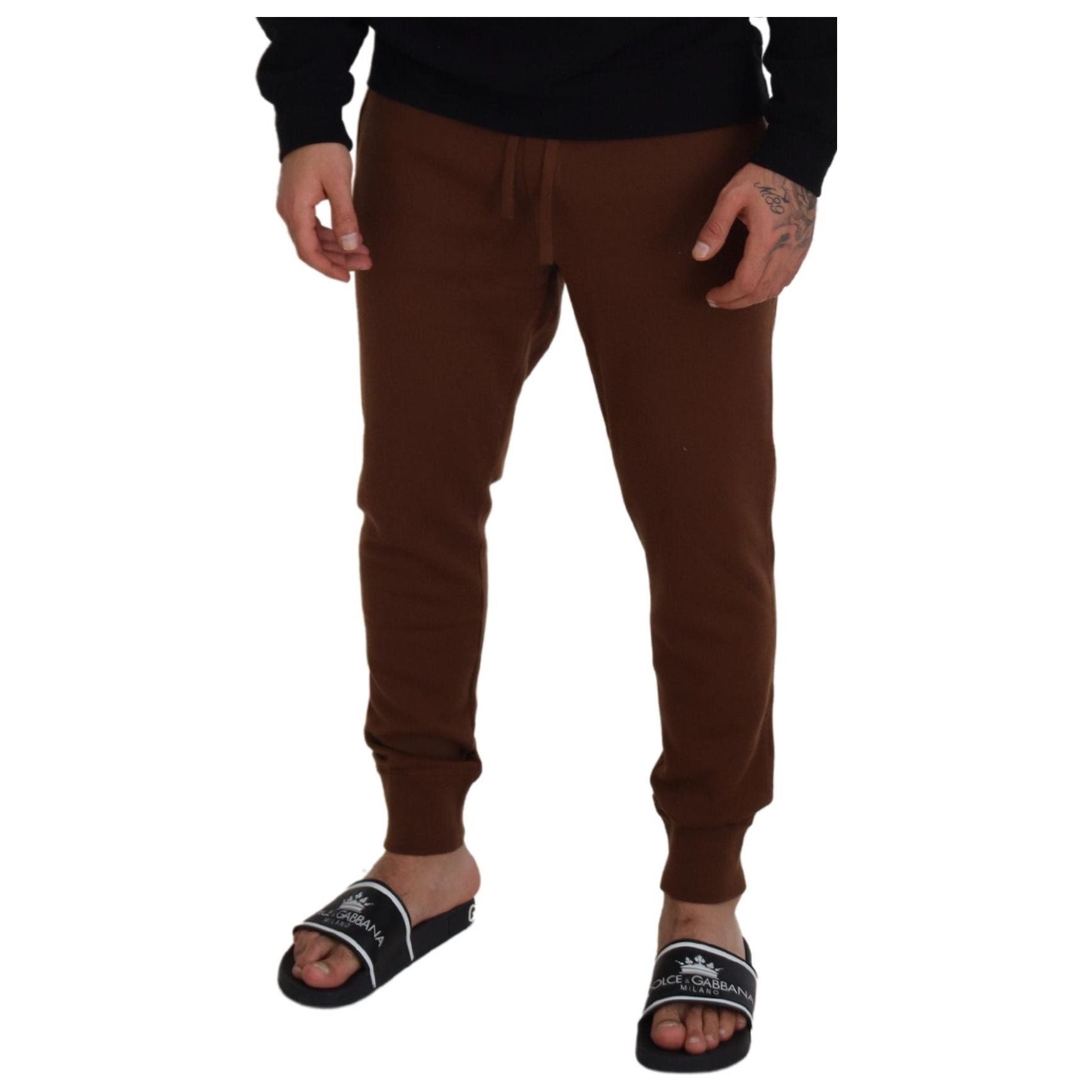 Dolce & Gabbana Elegant Brown Cashmere Jogger Pants