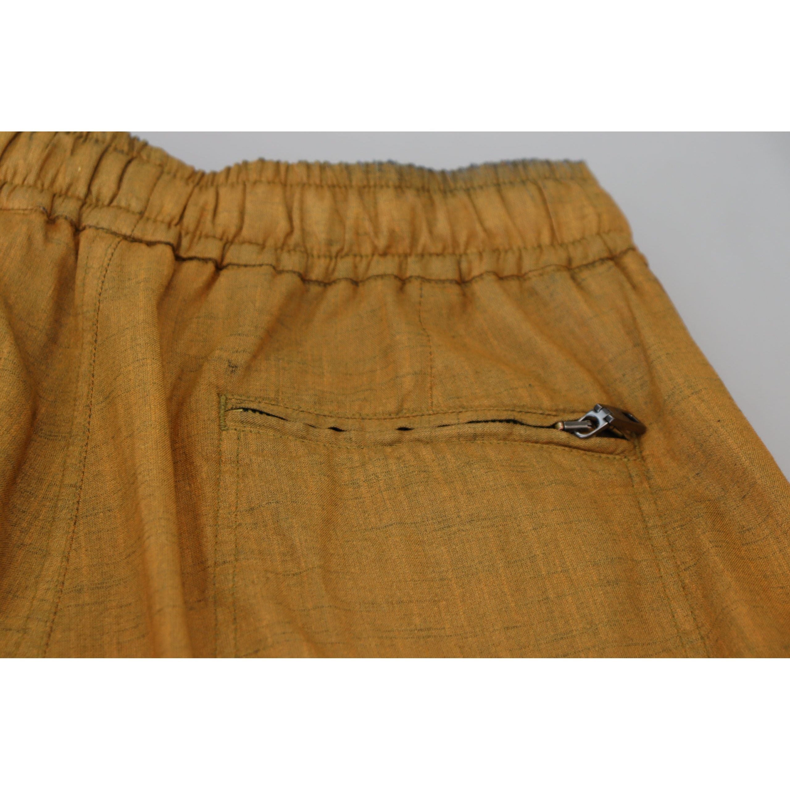 Dolce & Gabbana Beige Italian Linen Trousers for Sophistication