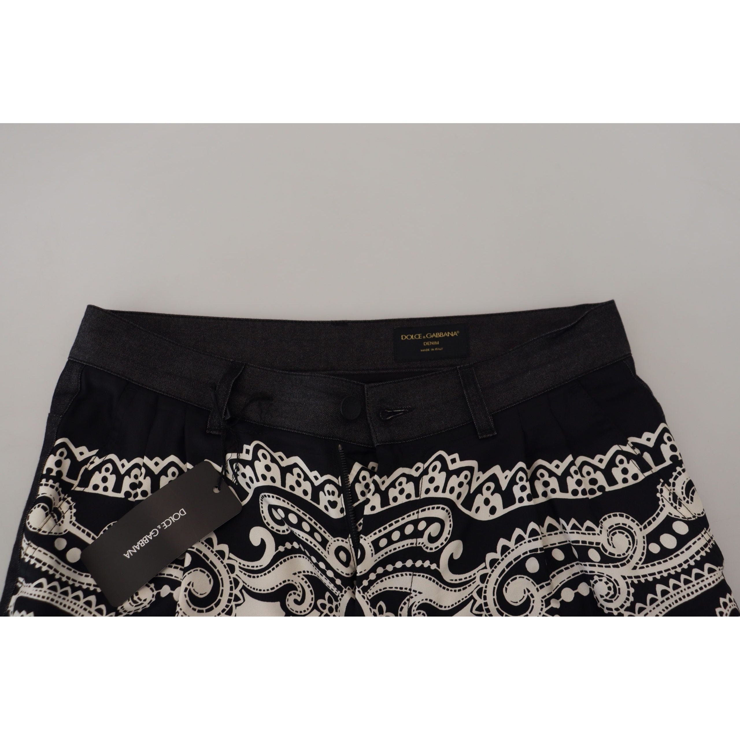 Dolce & Gabbana Black Silk-Cotton Elegant Bandana Pants