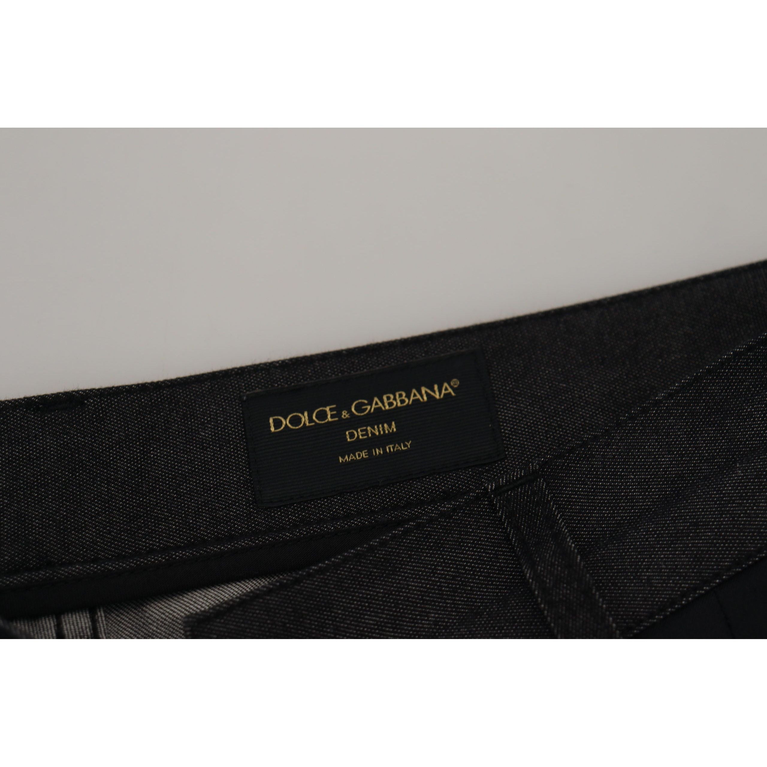 Dolce & Gabbana Black Silk-Cotton Elegant Bandana Pants