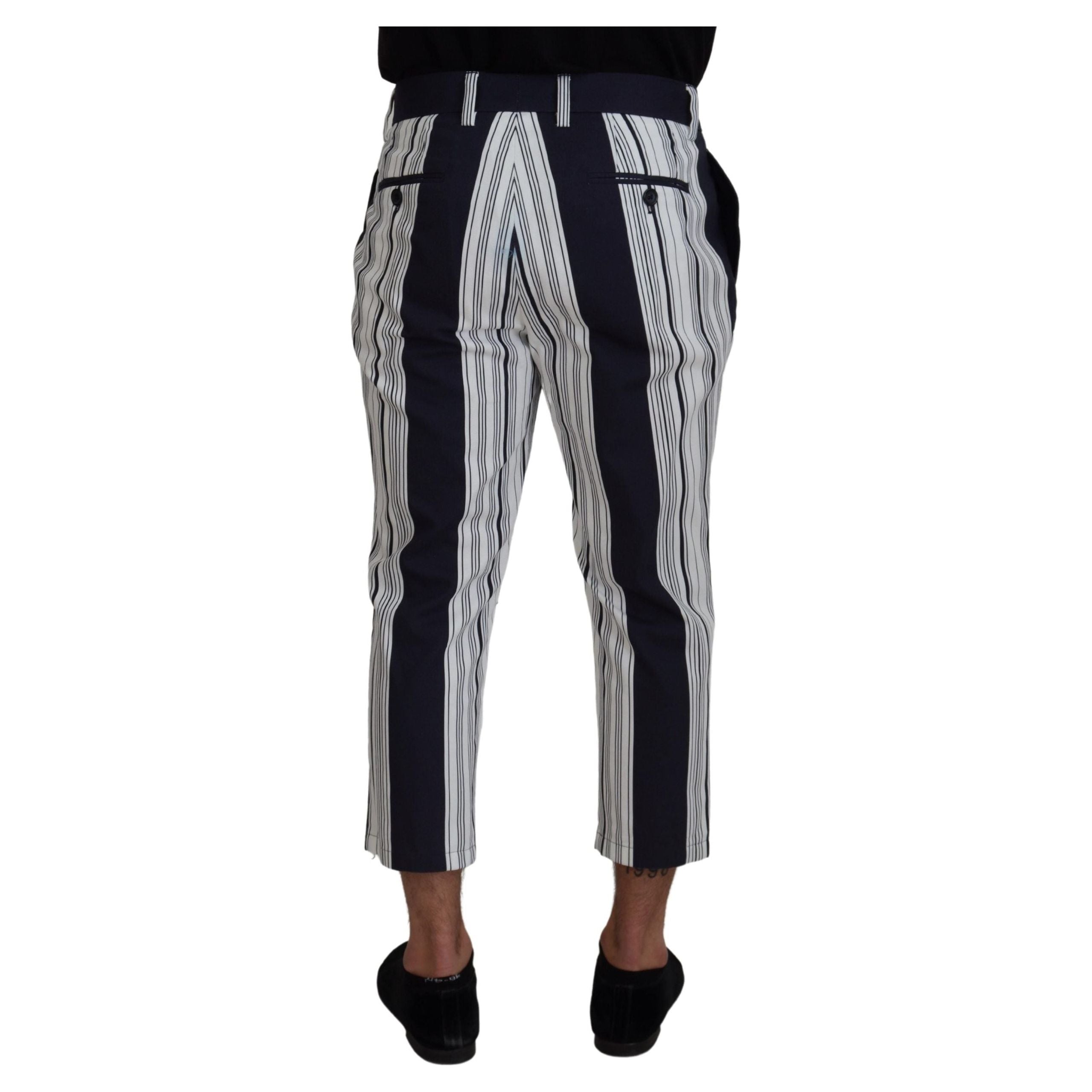 Dolce & Gabbana Navy Striped Cotton Pants