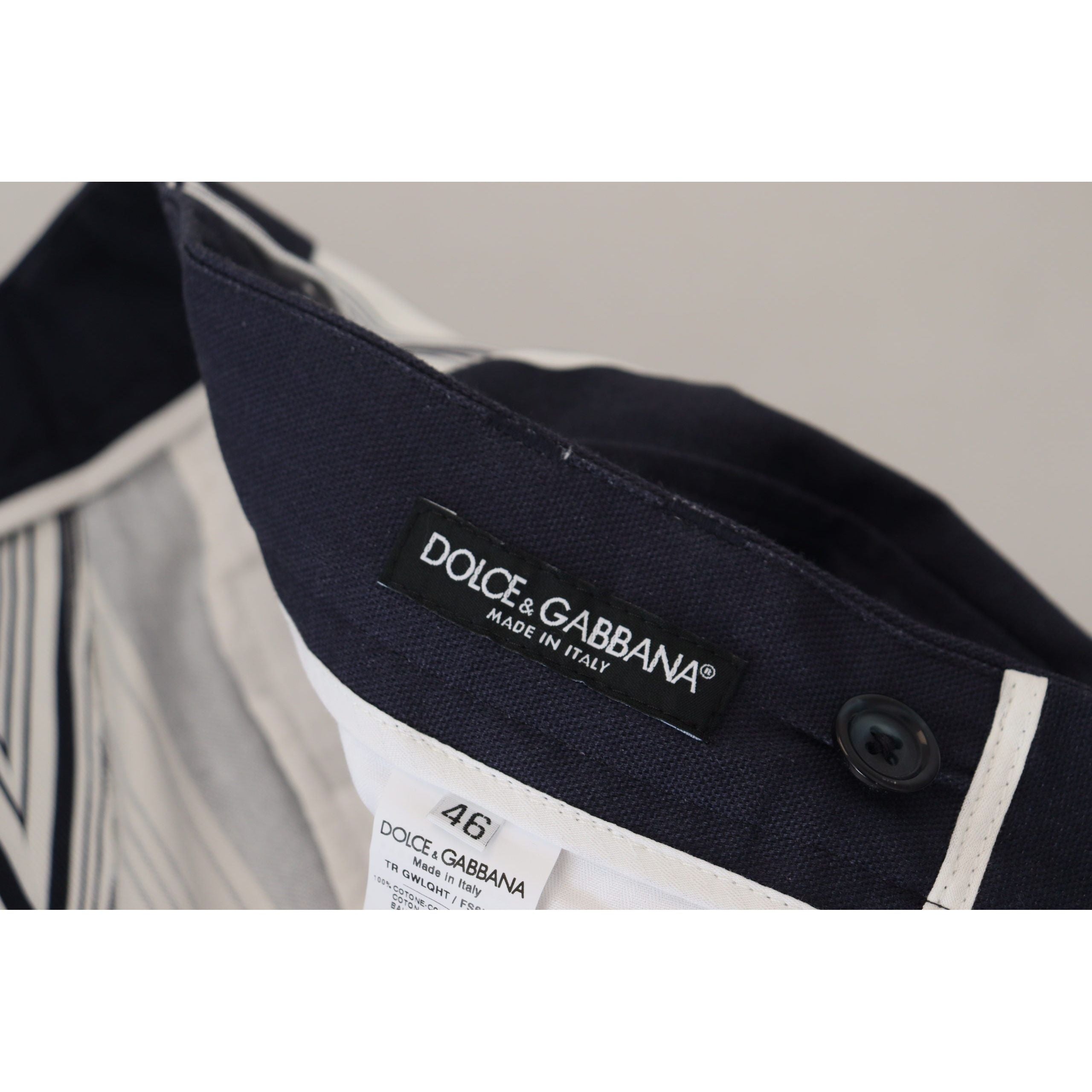 Dolce & Gabbana Navy Striped Cotton Pants