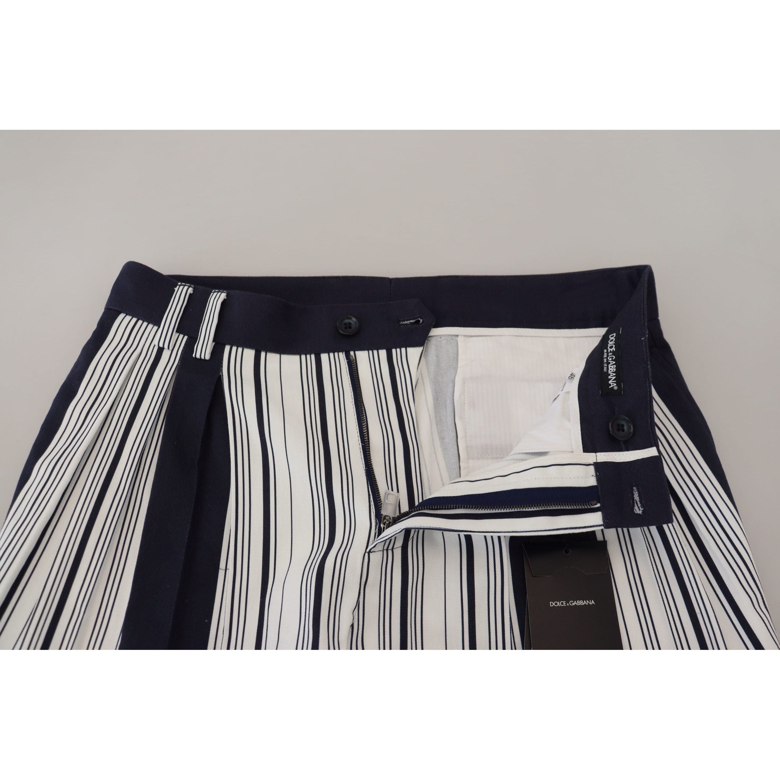 Dolce & Gabbana Navy Striped Cotton Pants