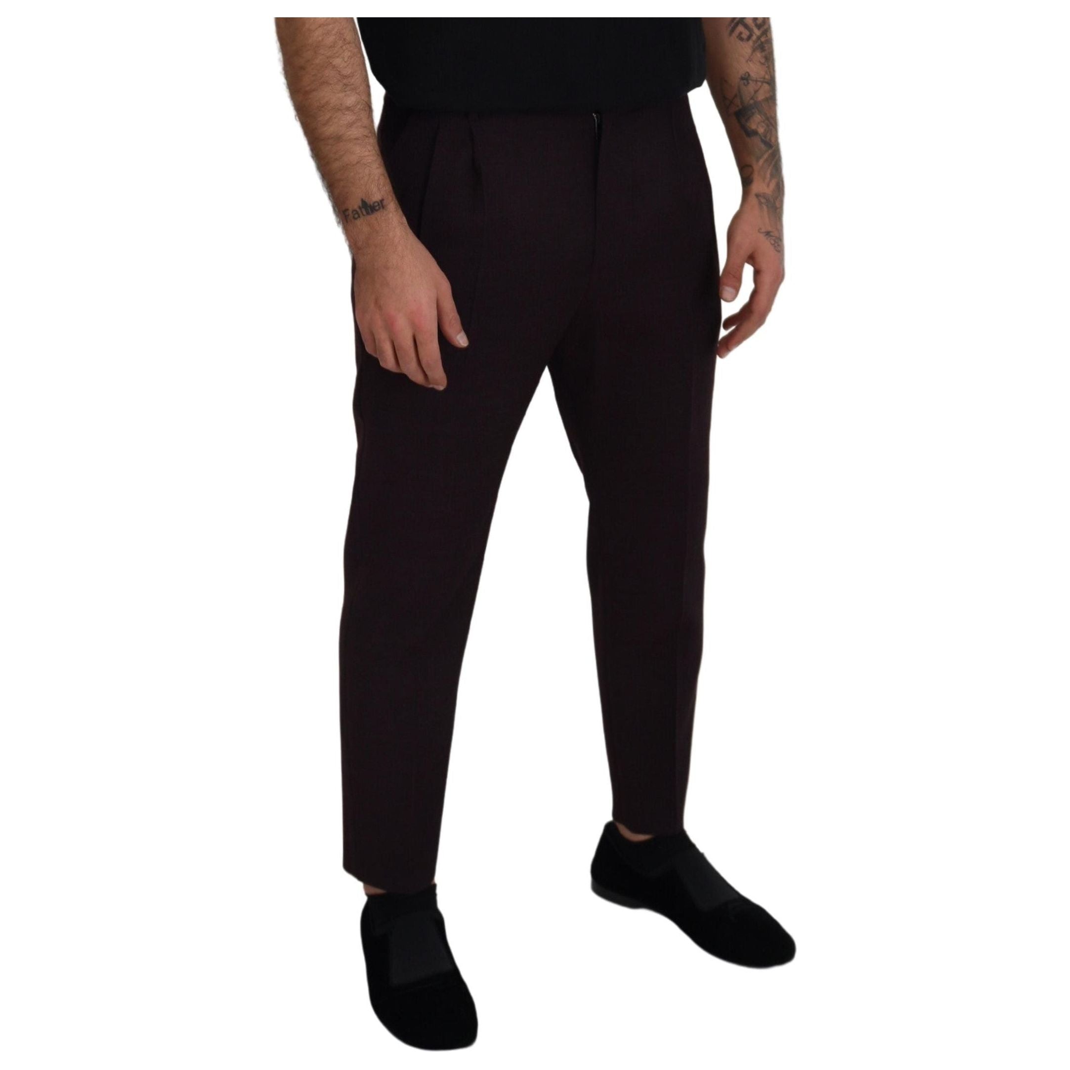 Dolce & Gabbana Elegant Brown Cotton Blend Trousers