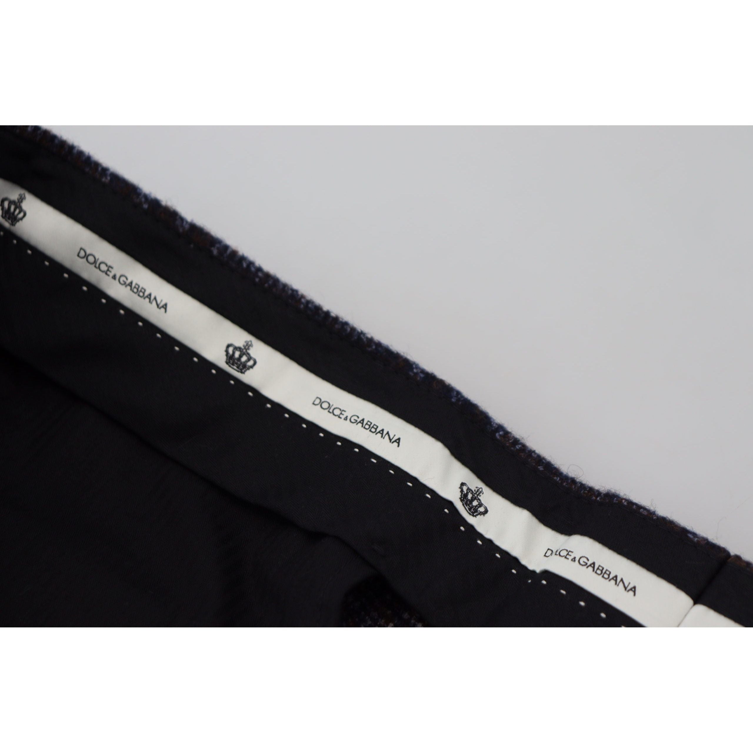 Dolce & Gabbana Gray Alpaca Blend Checkered Pants