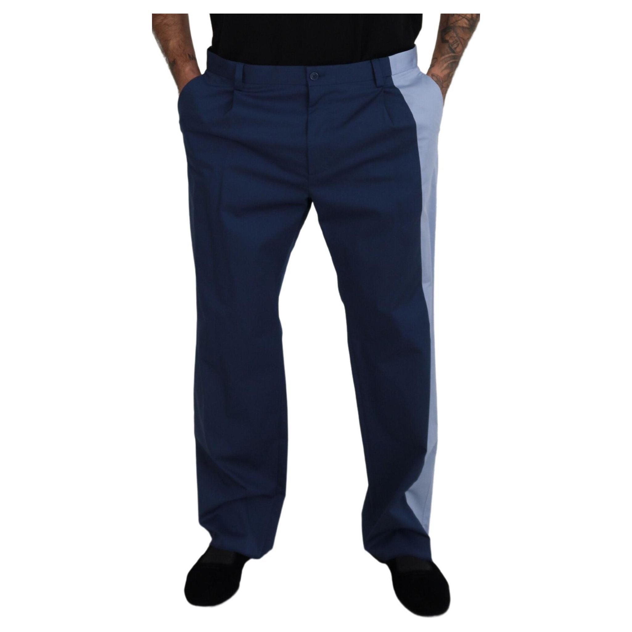 Dolce & Gabbana Elegant Blue Cotton Blend Pants
