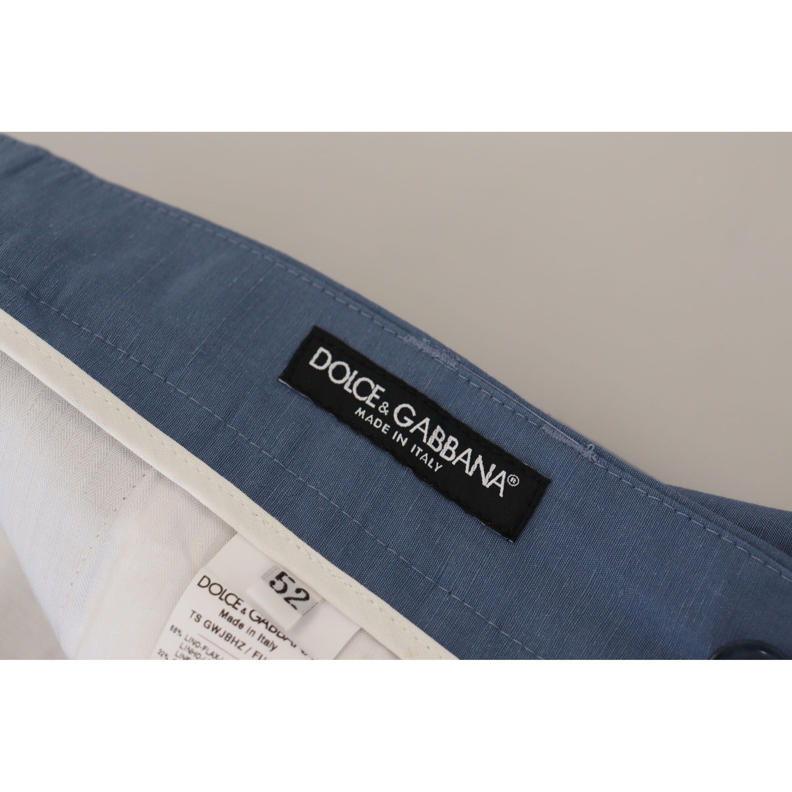 Dolce & Gabbana Elegant Blue Linen-Cotton Pants Collection
