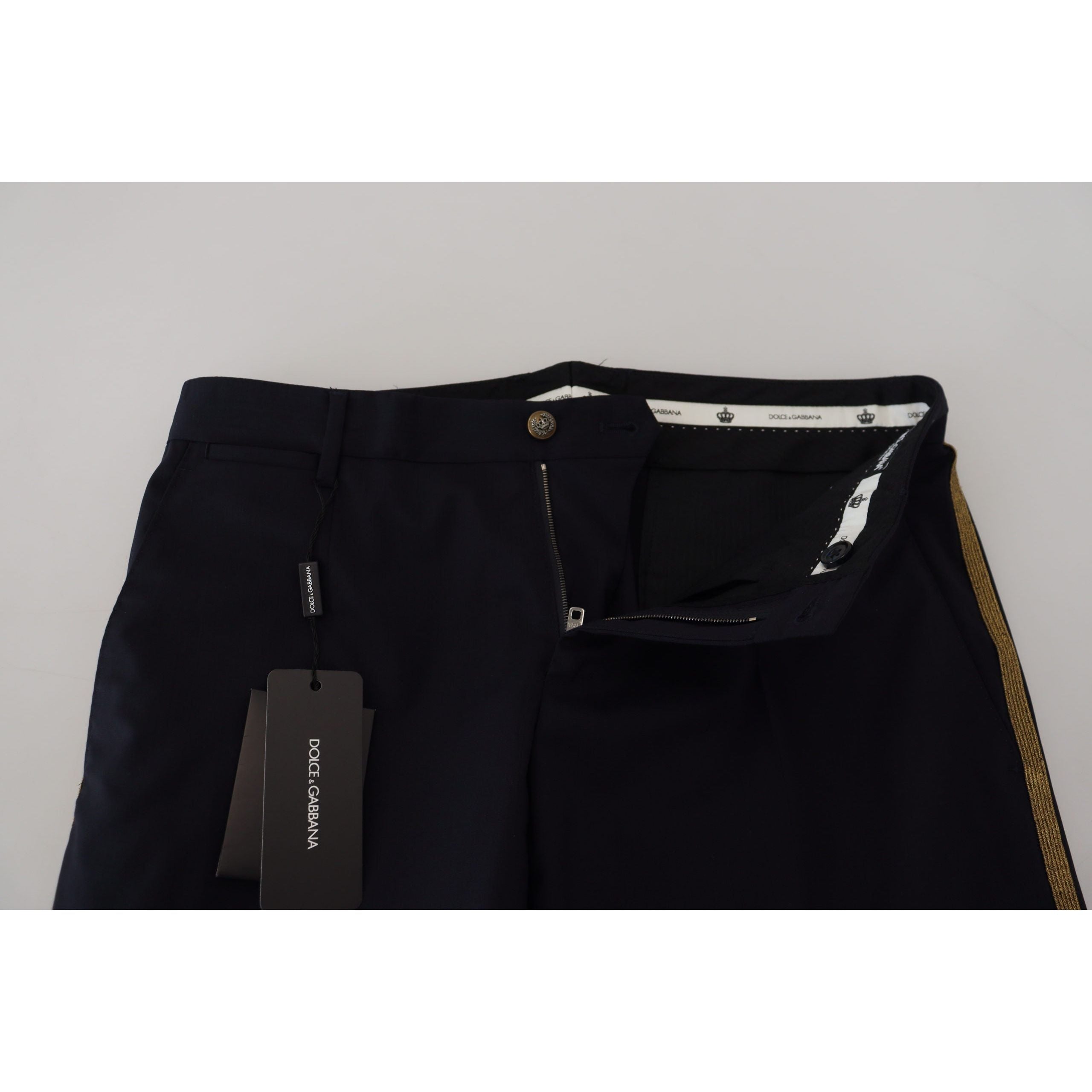 Dolce & Gabbana Black Wool-Blend Trousers for Sophistication