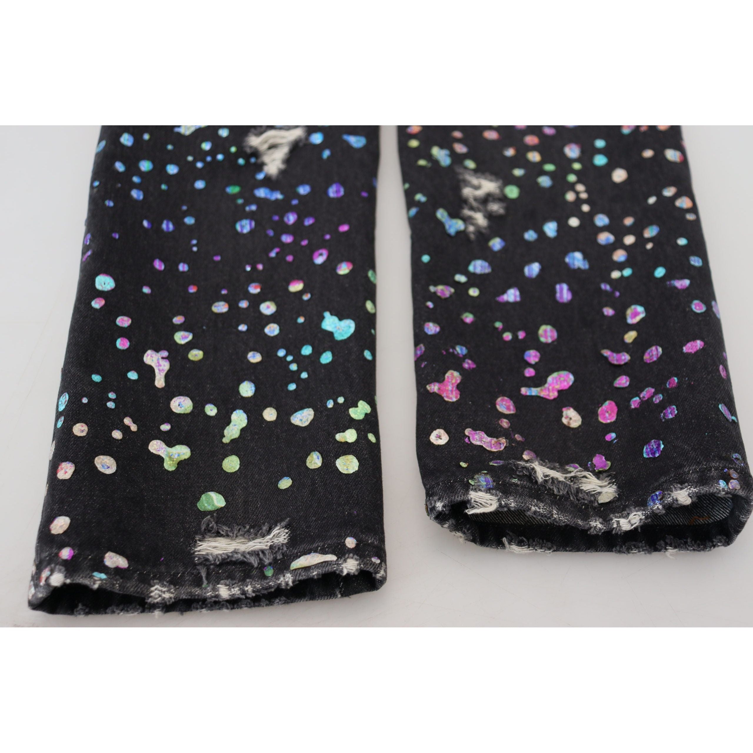 Dolce & Gabbana Multicolor Cotton Printed Denim Pants