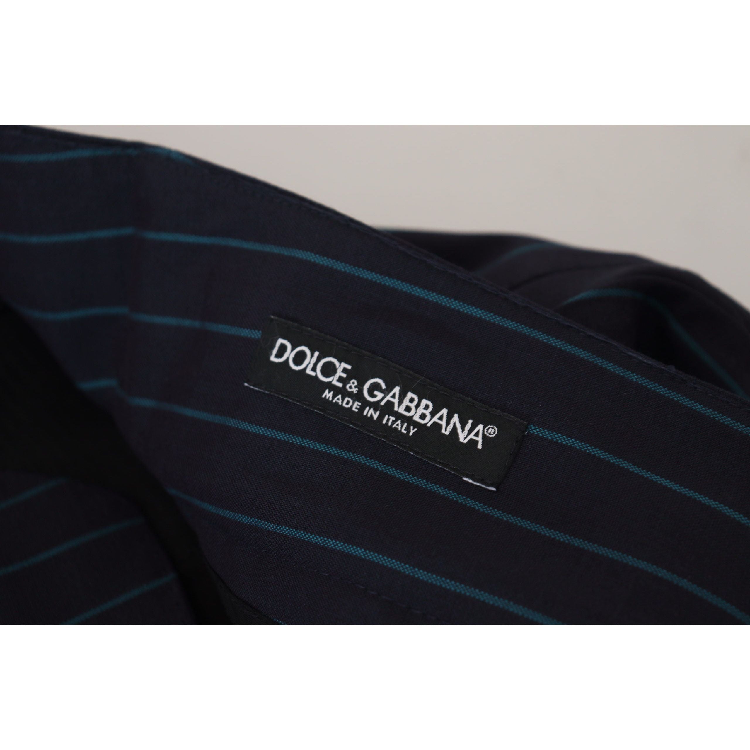 Dolce & Gabbana Charcoal Virgin Wool Elegant Stripe Trousers