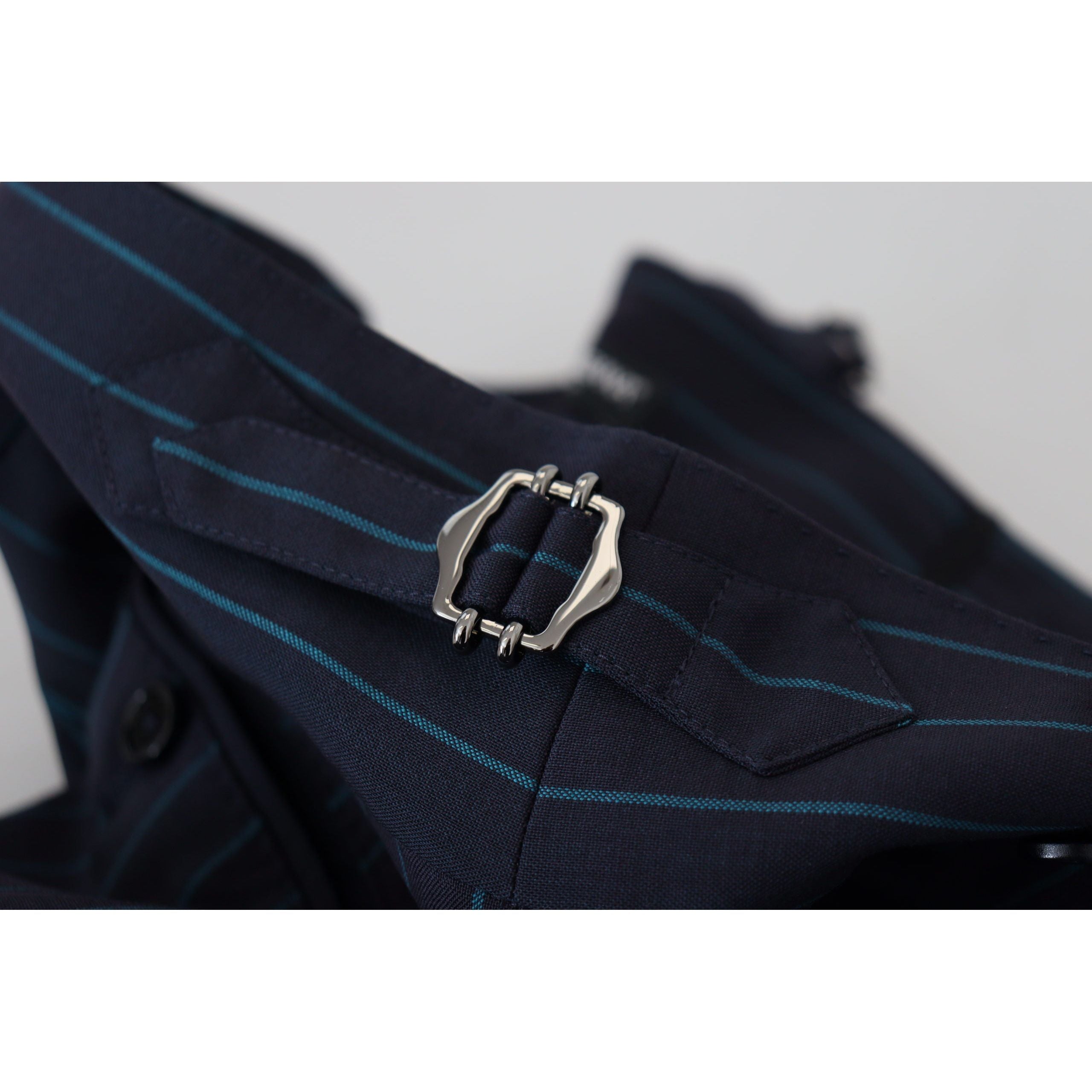 Dolce & Gabbana Charcoal Virgin Wool Elegant Stripe Trousers
