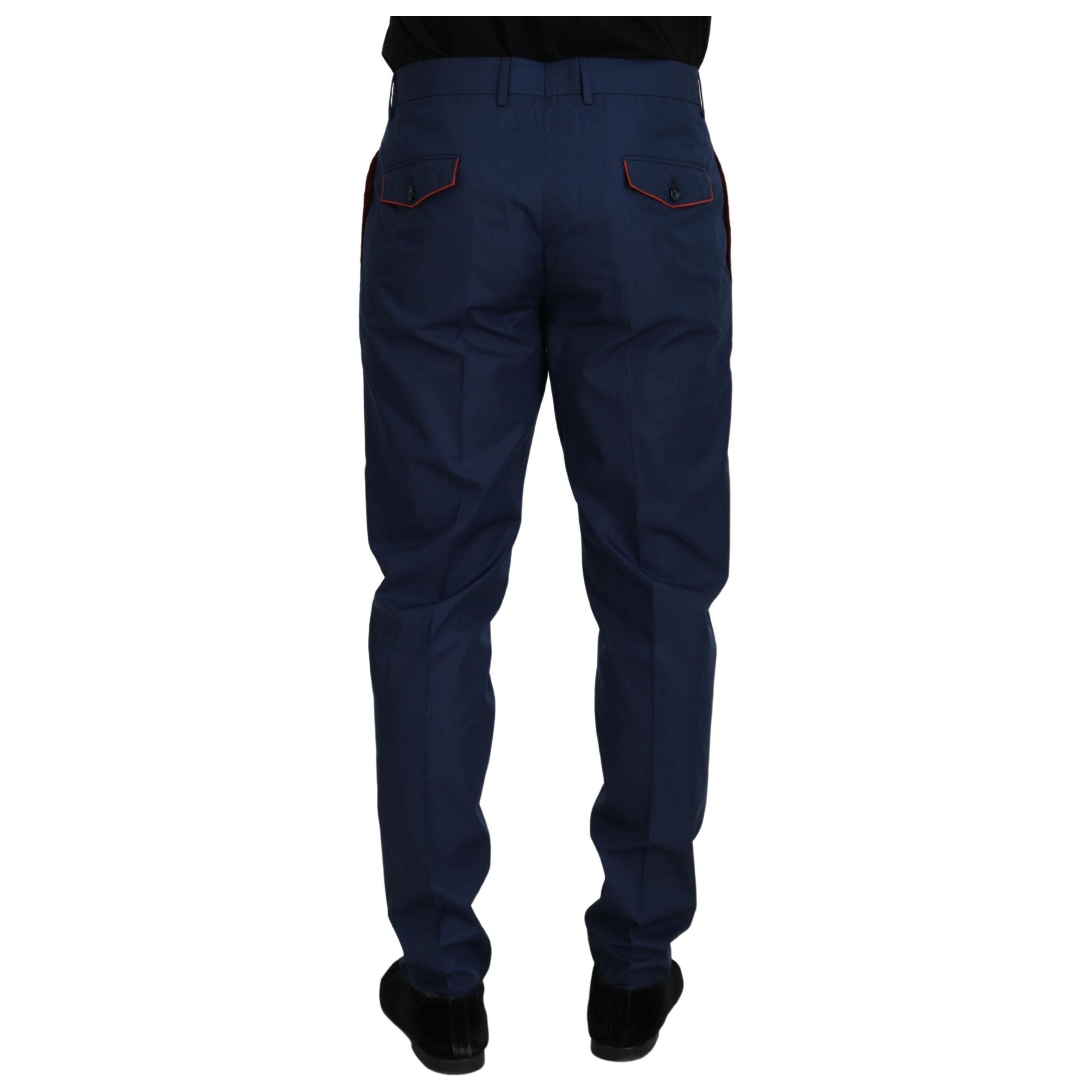Dolce & Gabbana Elegant Blue Cotton Silk Pants Collection
