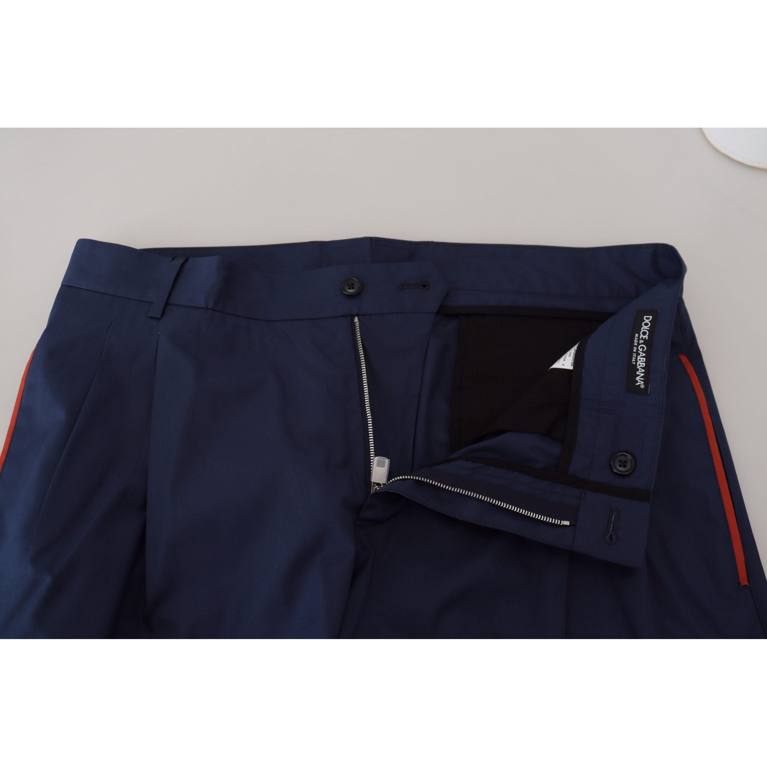 Dolce & Gabbana Elegant Blue Cotton Silk Pants Collection