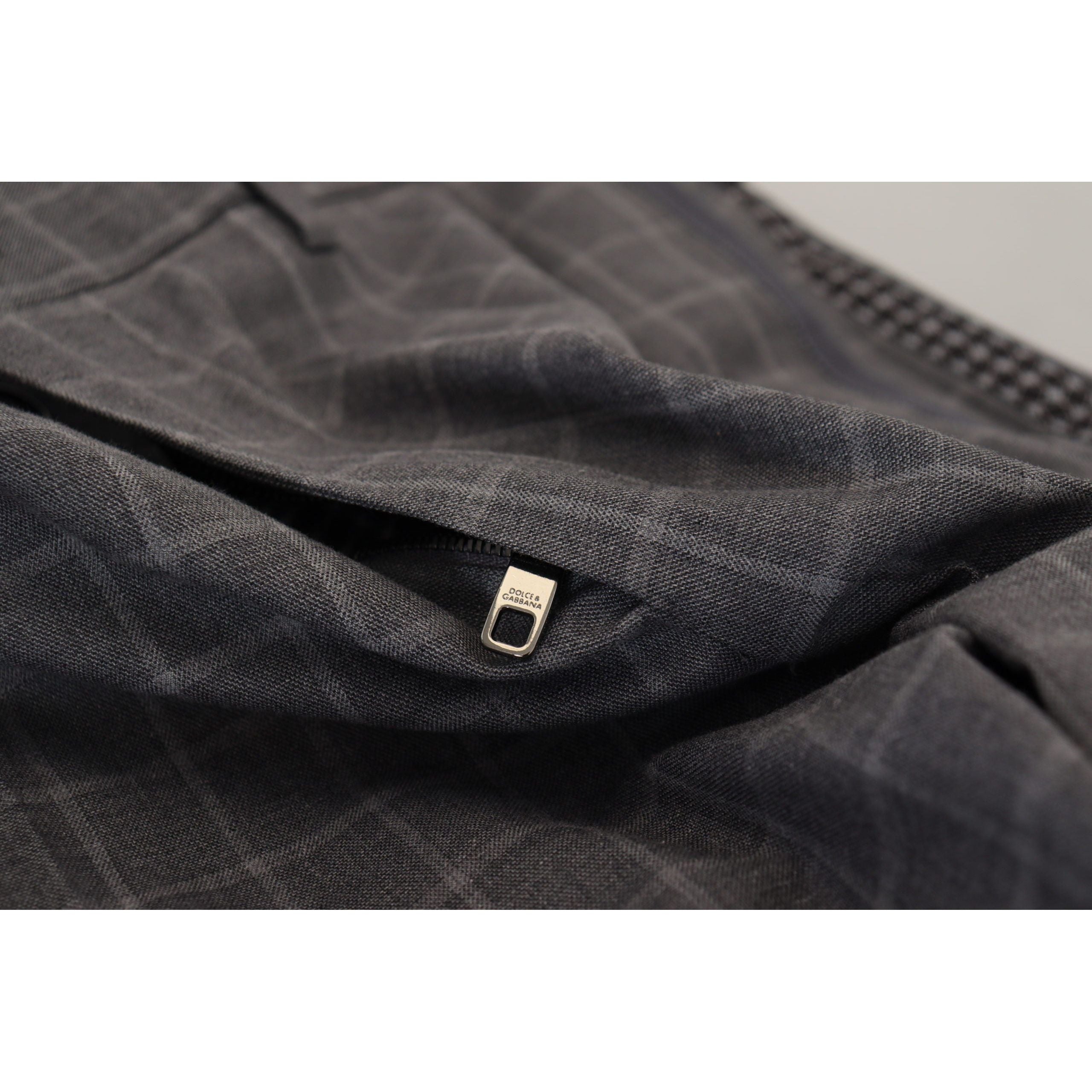 Dolce & Gabbana Grey Checkered Cotton Pants
