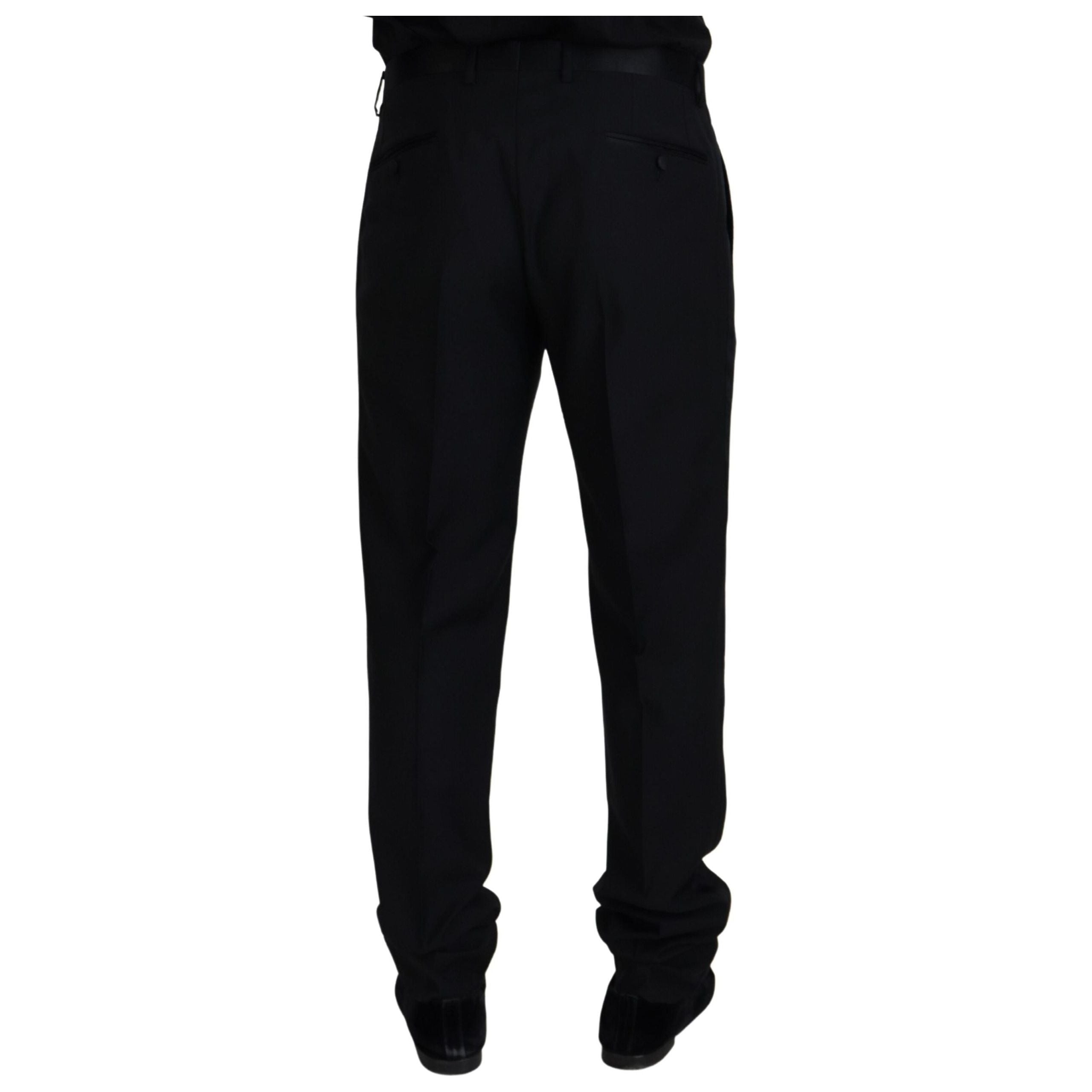 Dolce & Gabbana Black Virgin Wool Blend Trousers