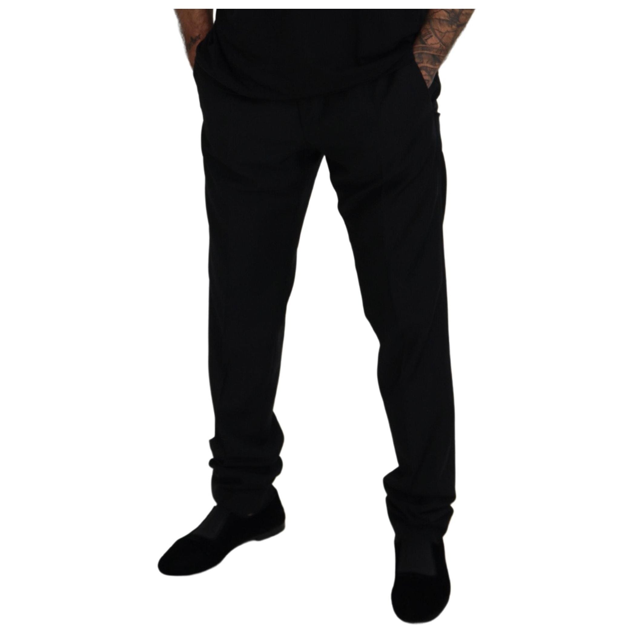 Dolce & Gabbana Black Virgin Wool Blend Trousers