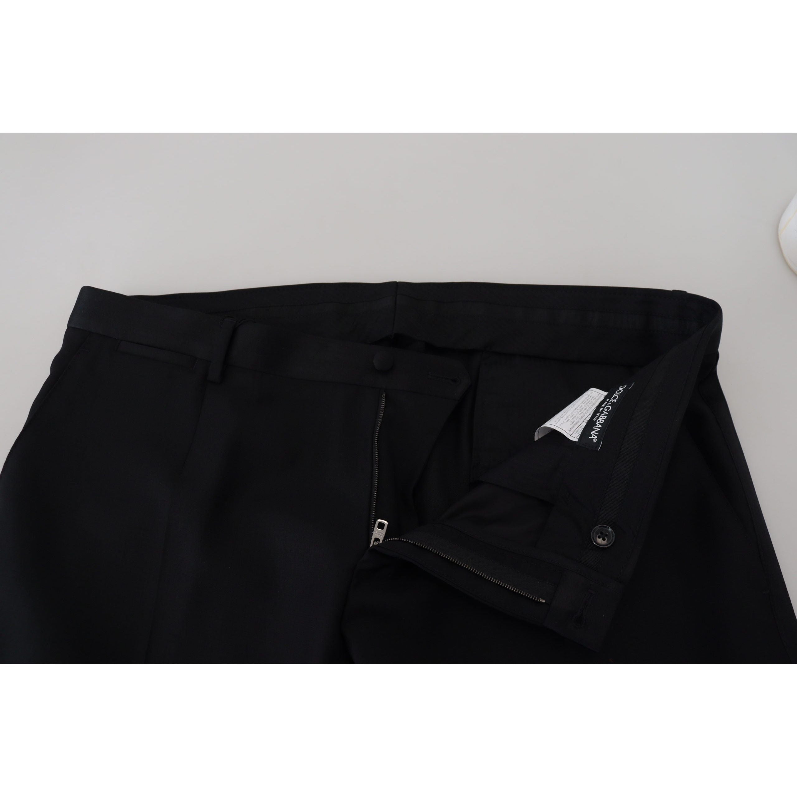 Dolce & Gabbana Black Virgin Wool Blend Trousers