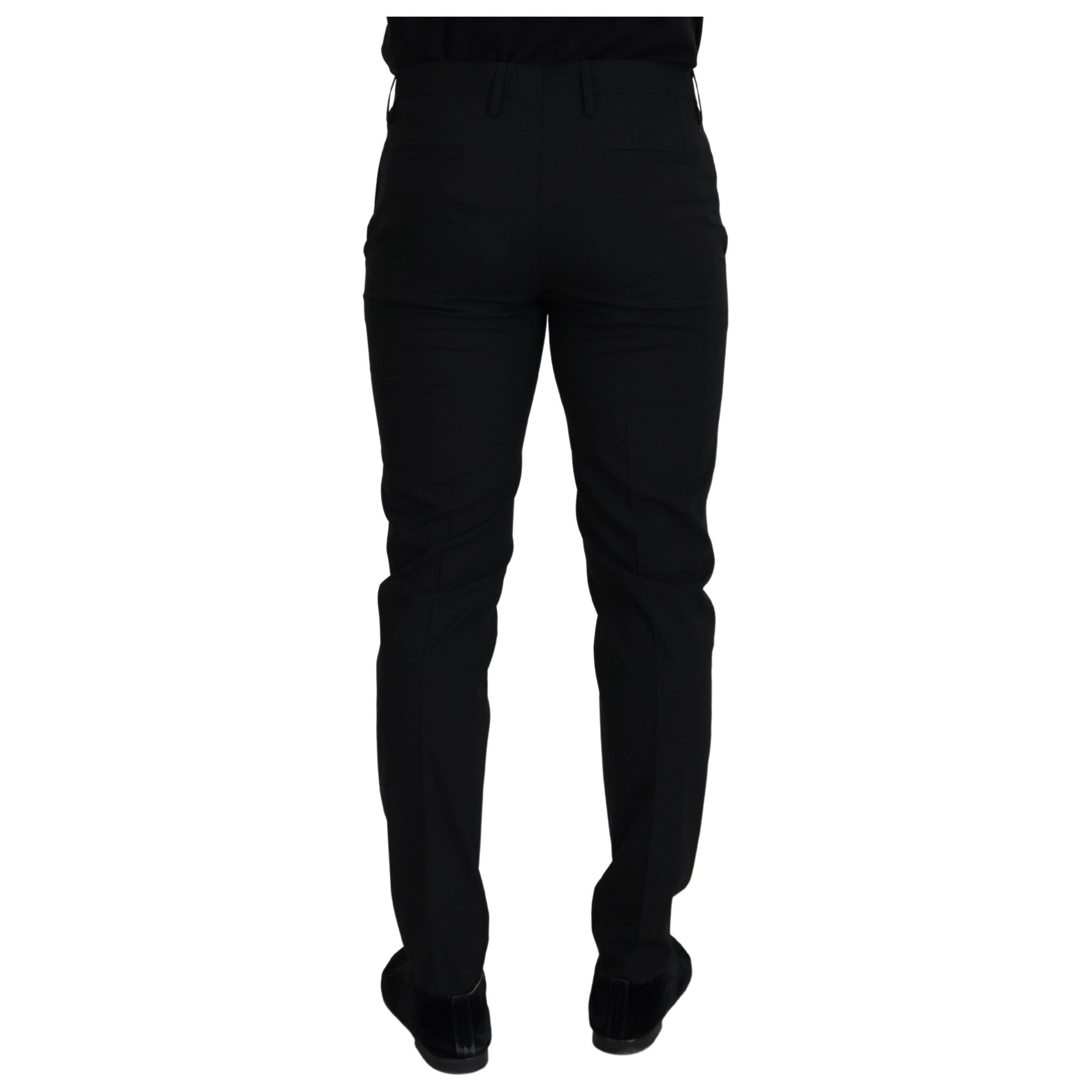 Dolce & Gabbana Black Wool-Blend Trousers for Elegance