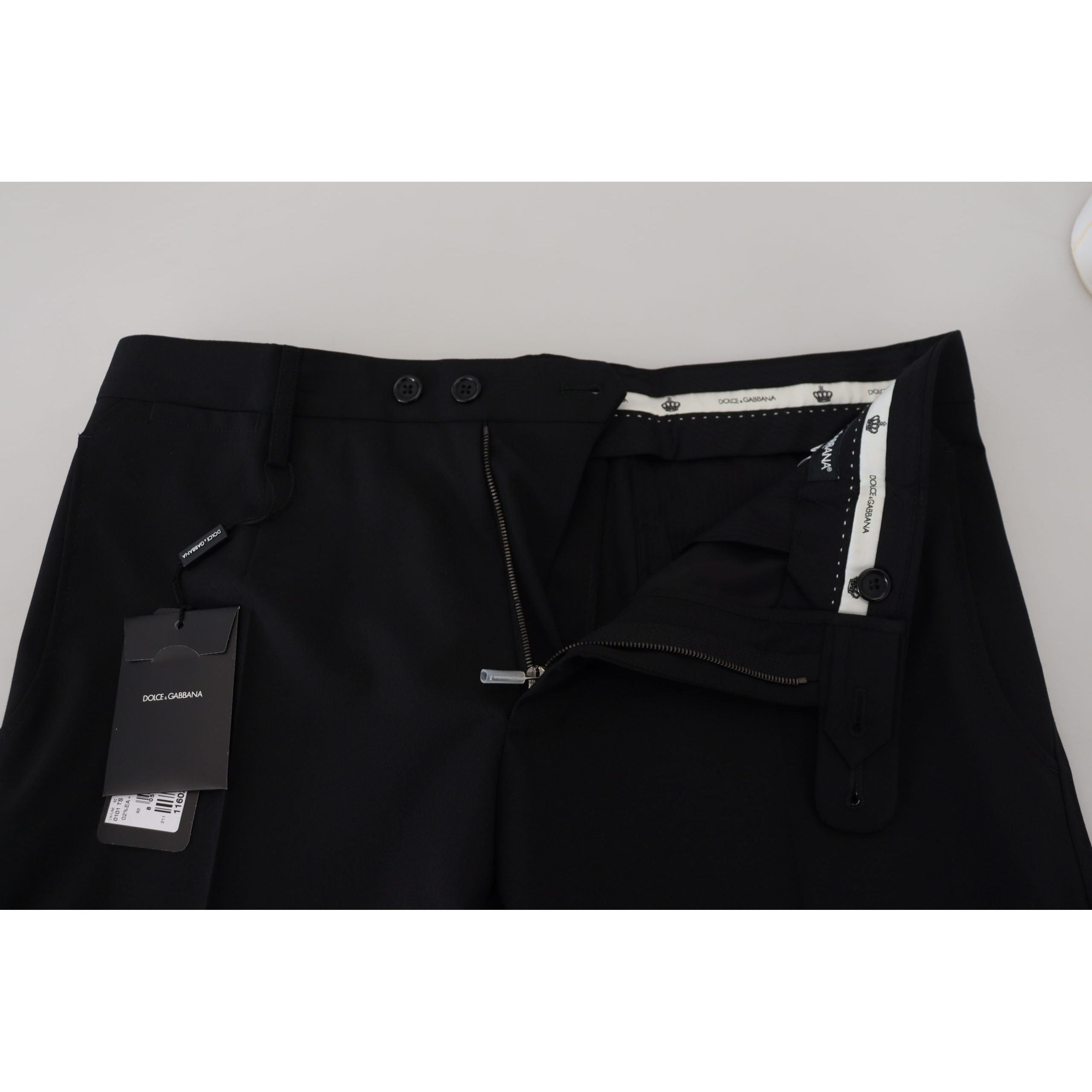 Dolce & Gabbana Black Wool-Blend Trousers for Elegance