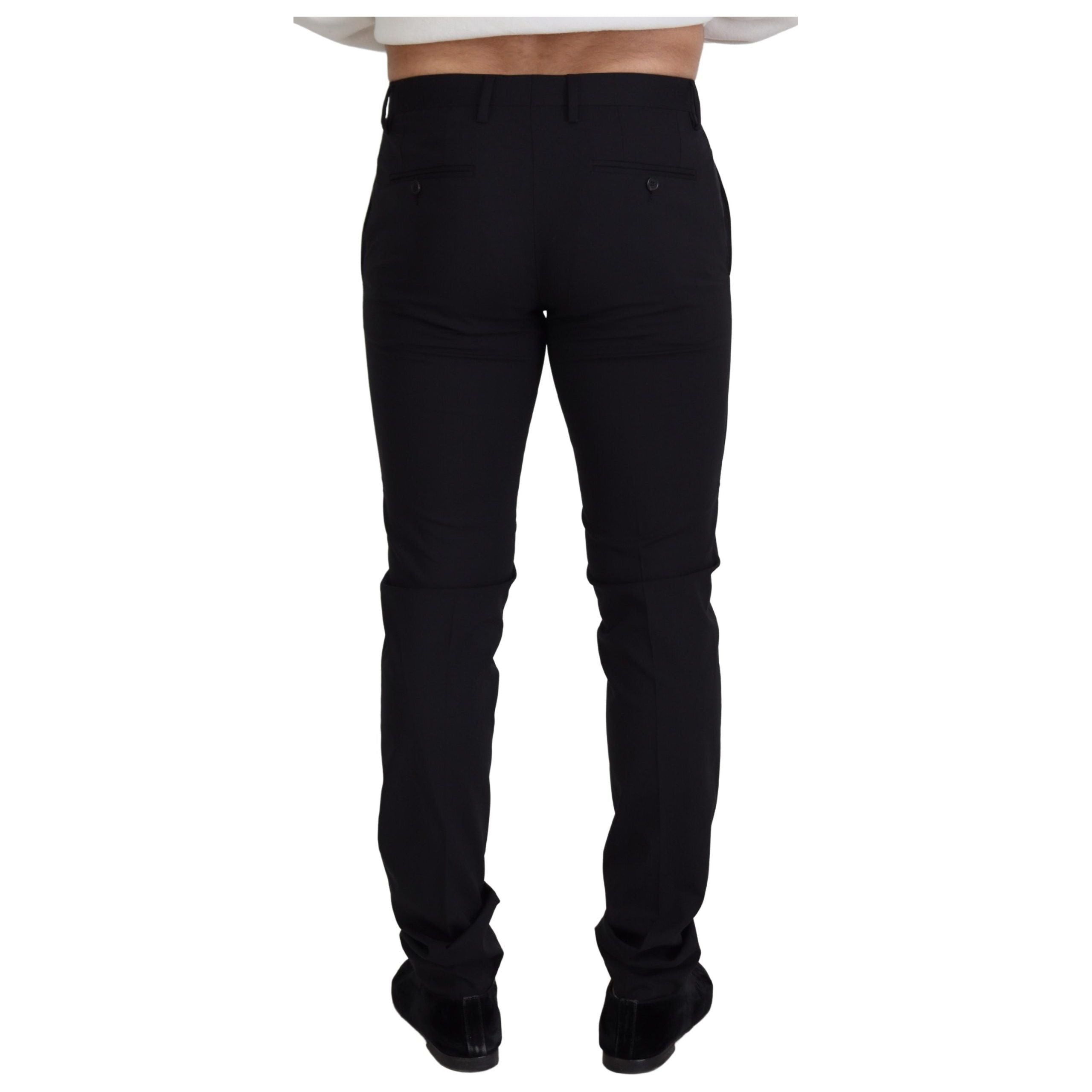 Dolce & Gabbana Black Wool Blend Trousers for Sophistication