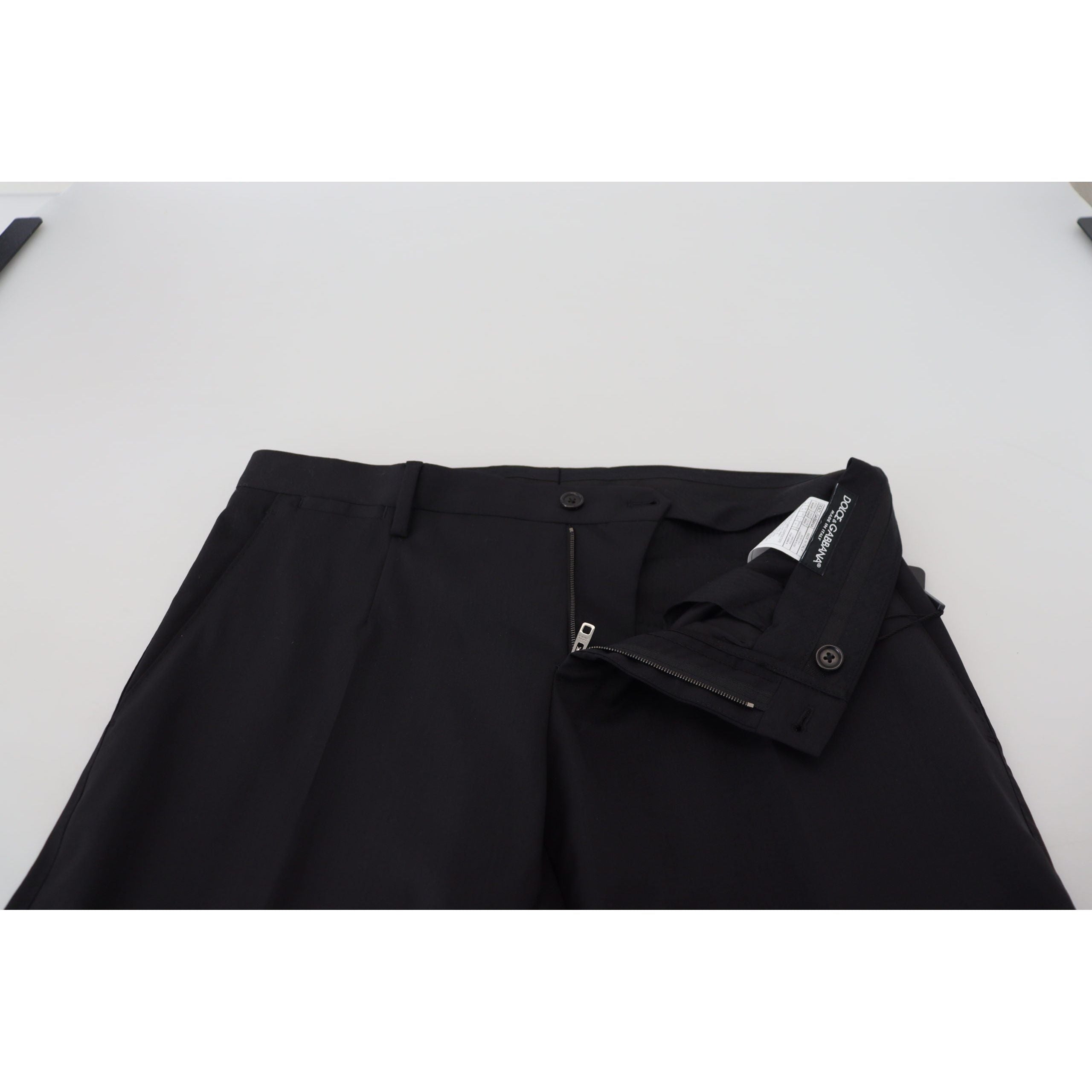 Dolce & Gabbana Black Wool Blend Trousers for Sophistication