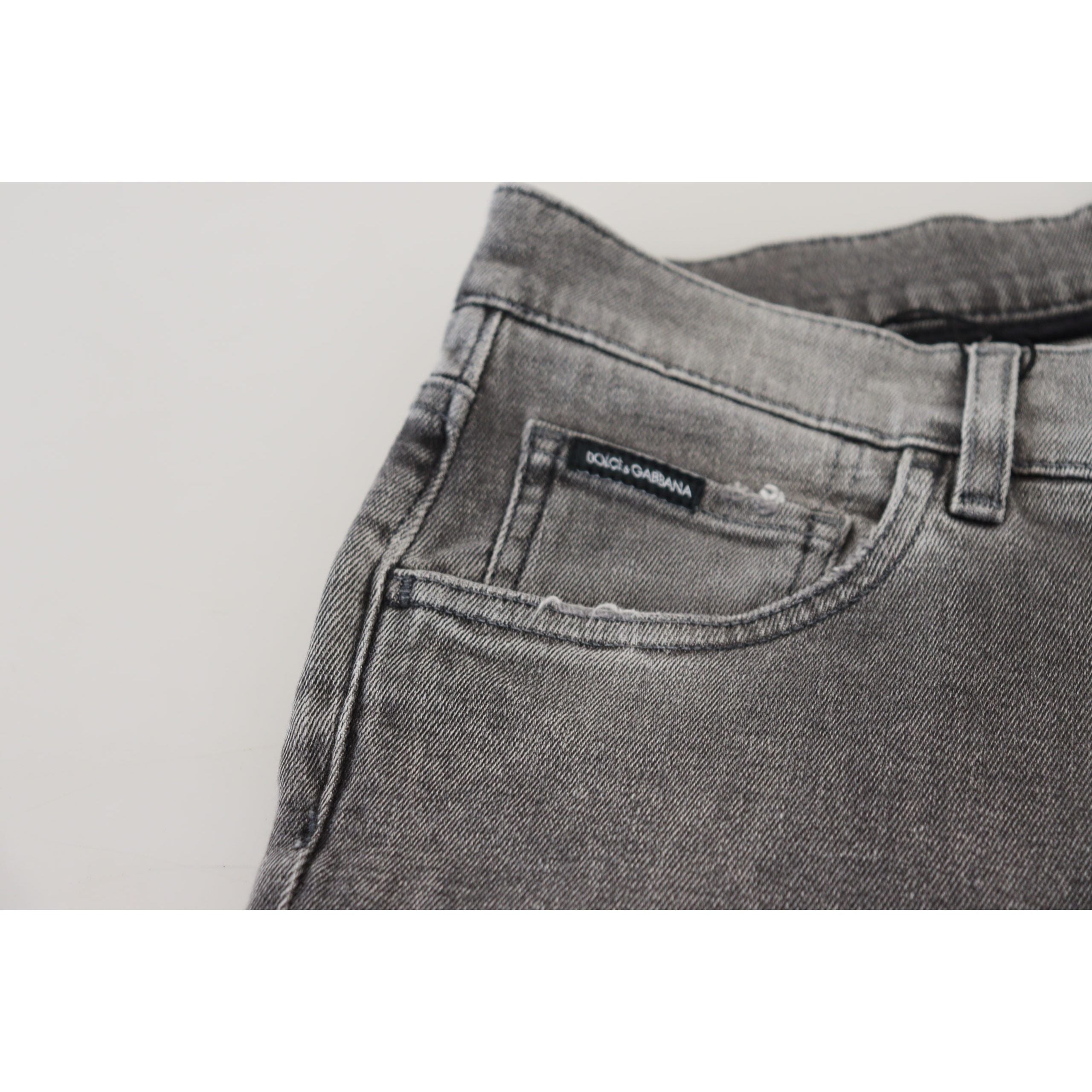 Dolce & Gabbana Grey Cotton Denim Pants