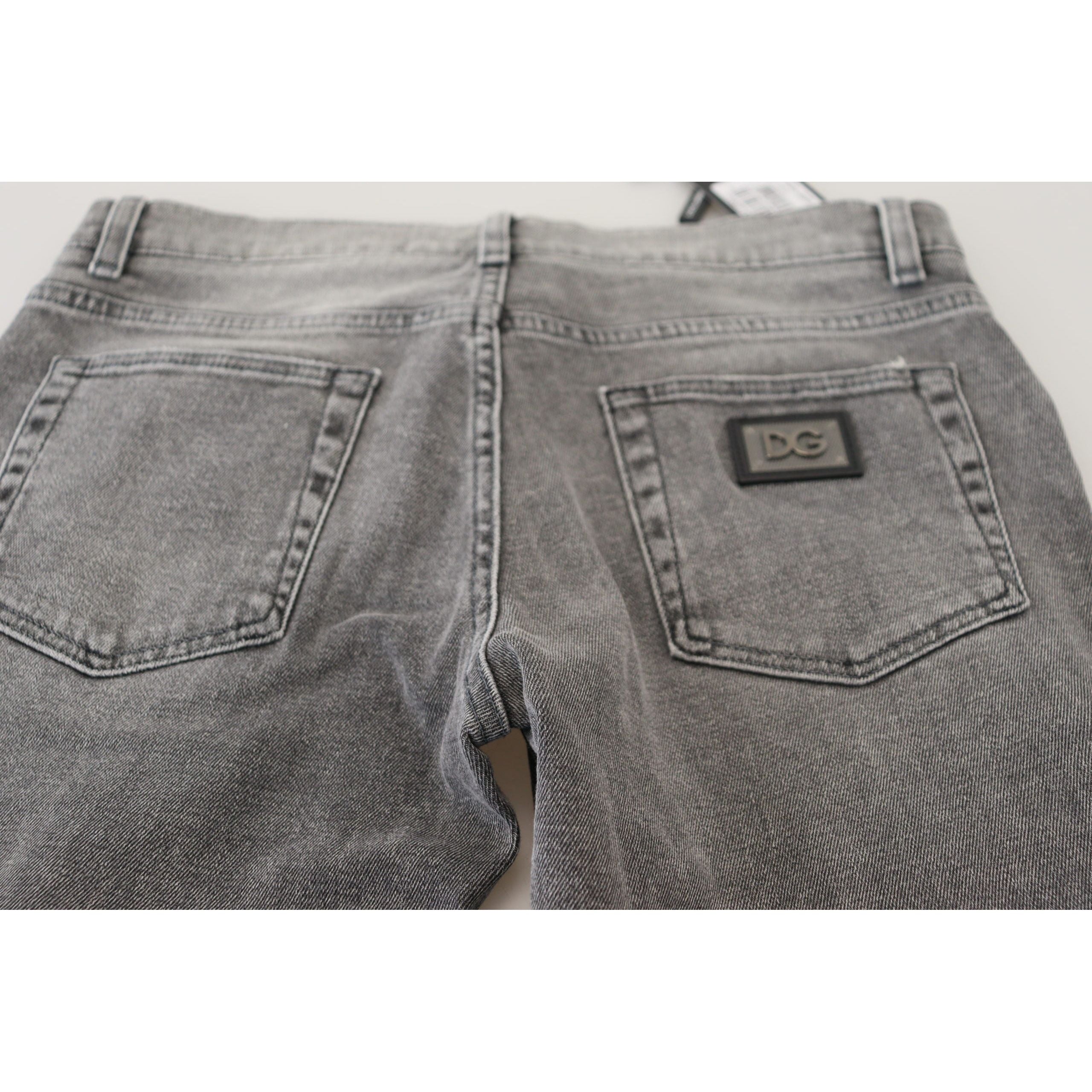 Dolce & Gabbana Grey Cotton Denim Pants