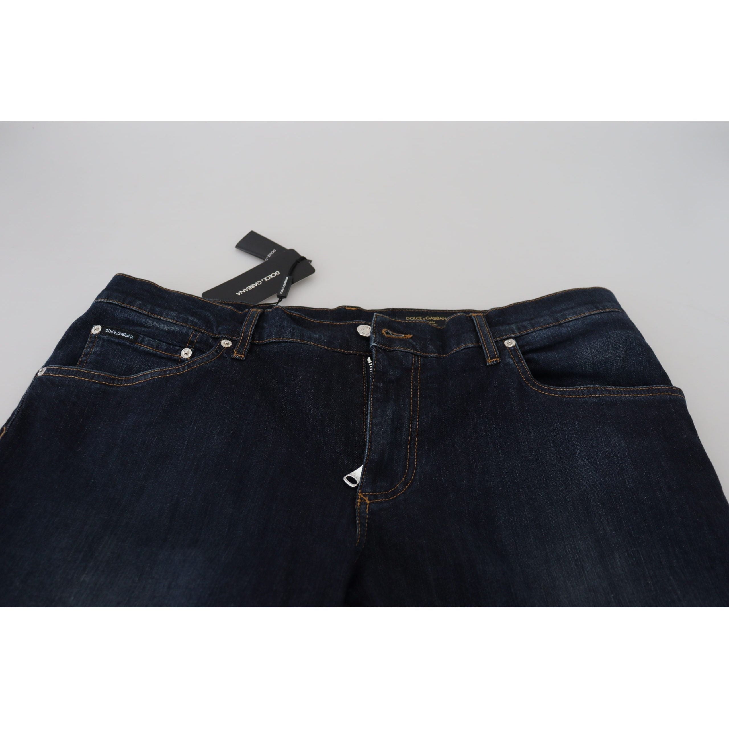 Dolce & Gabbana Blue Cotton Denim Pants