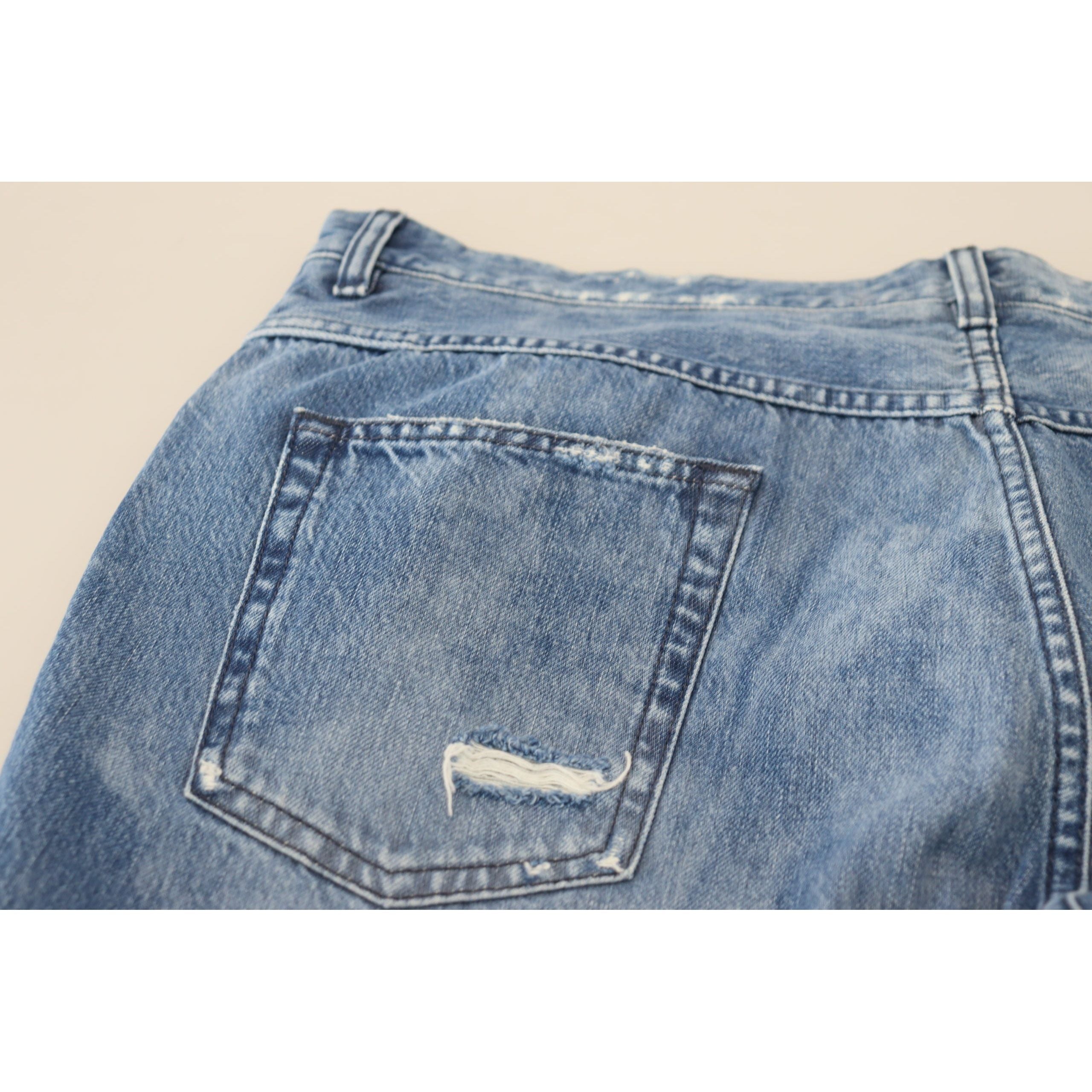 Dolce & Gabbana Blue Cotton Denim Pants for Effortless Elegance