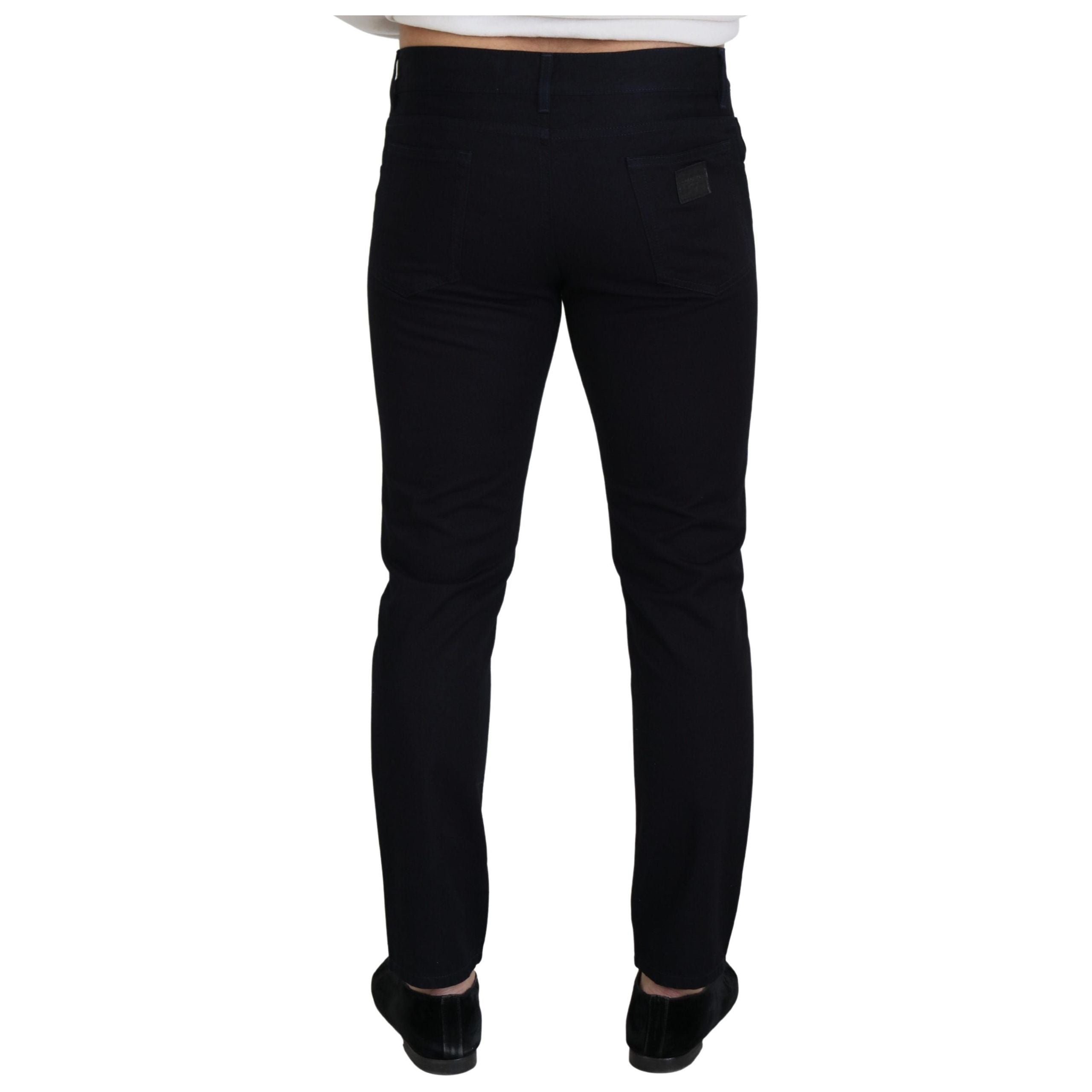 Dolce & Gabbana Black Silk Blend Denim Pants