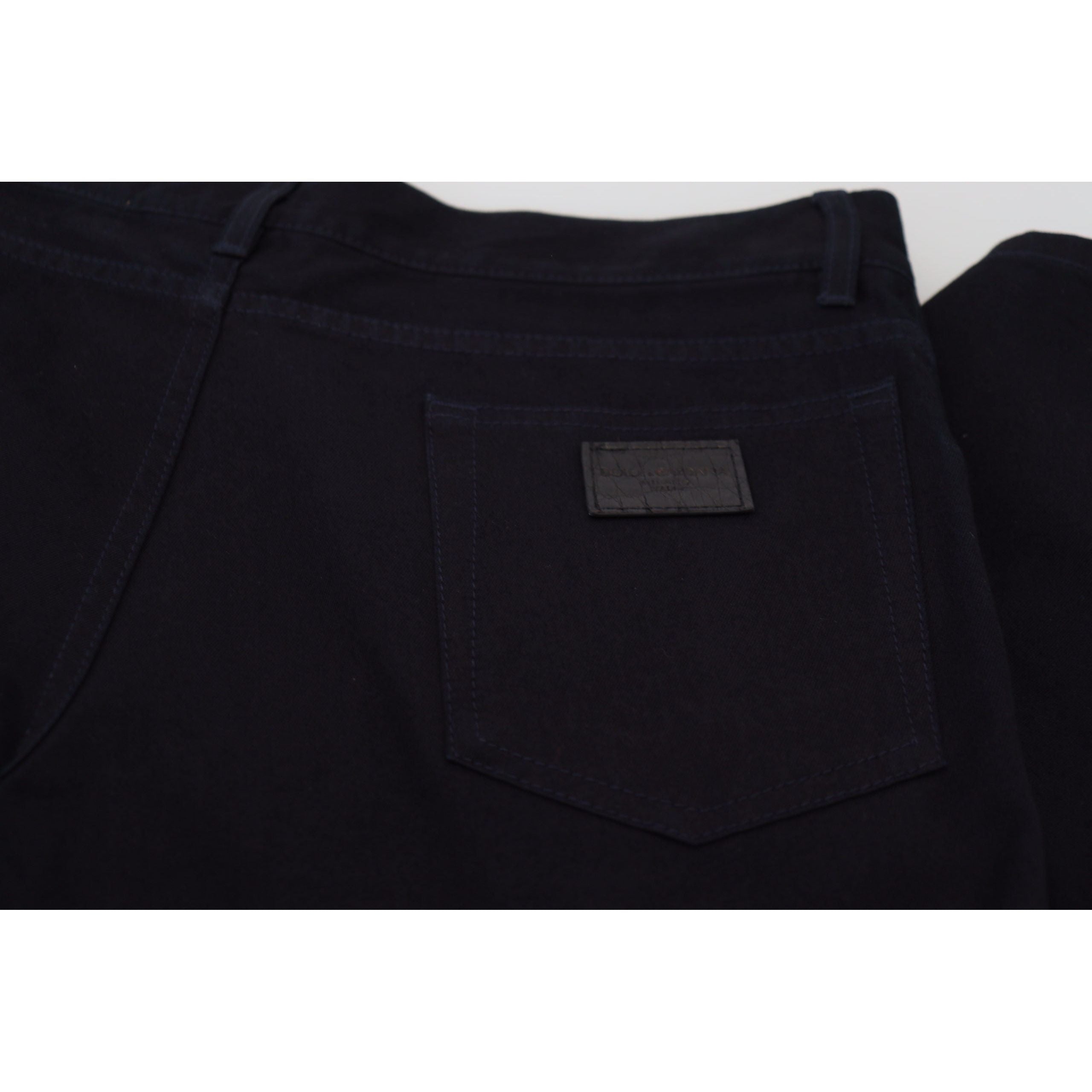 Dolce & Gabbana Black Silk Blend Denim Pants