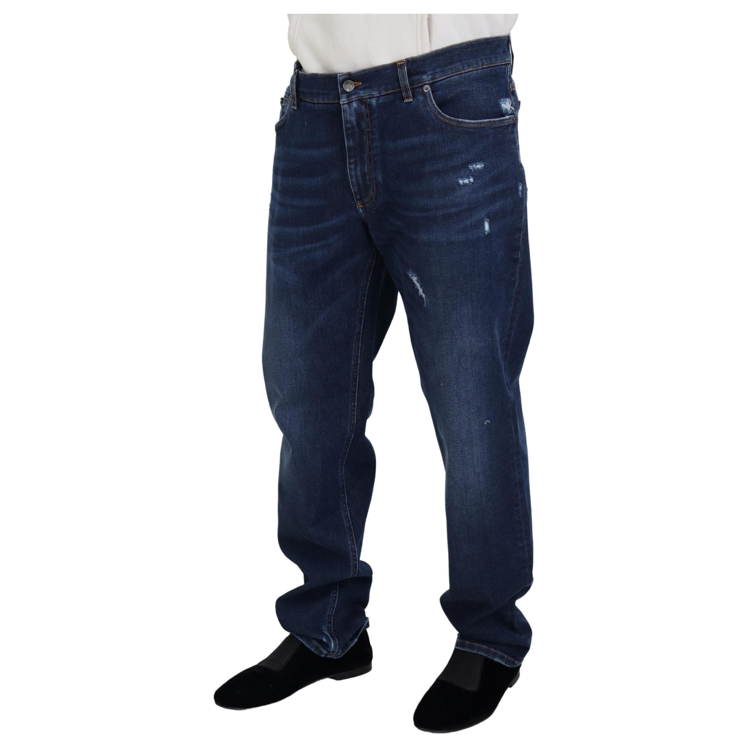 Dolce & Gabbana Blue Washed Denim Pants Collection