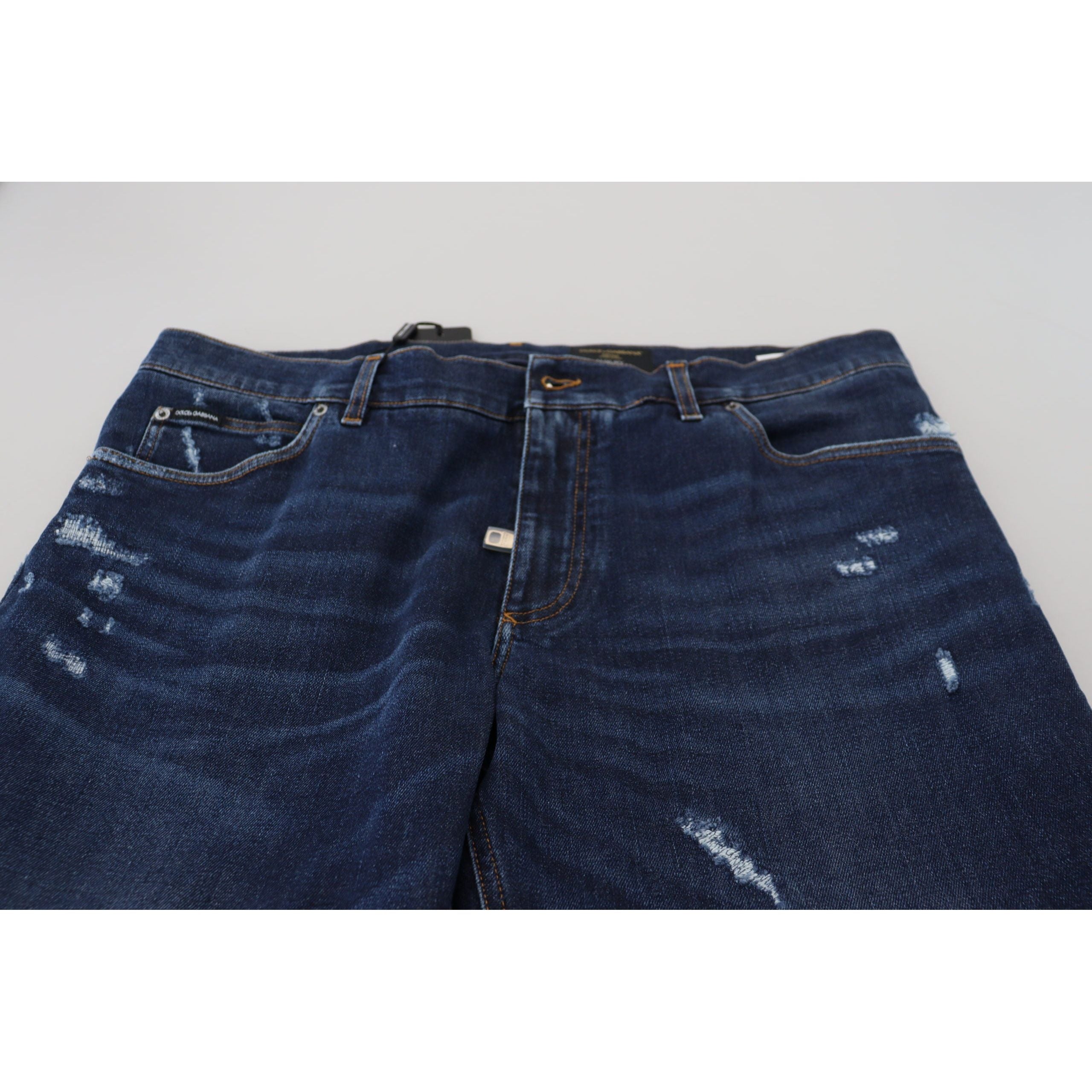 Dolce & Gabbana Blue Washed Denim Pants Collection