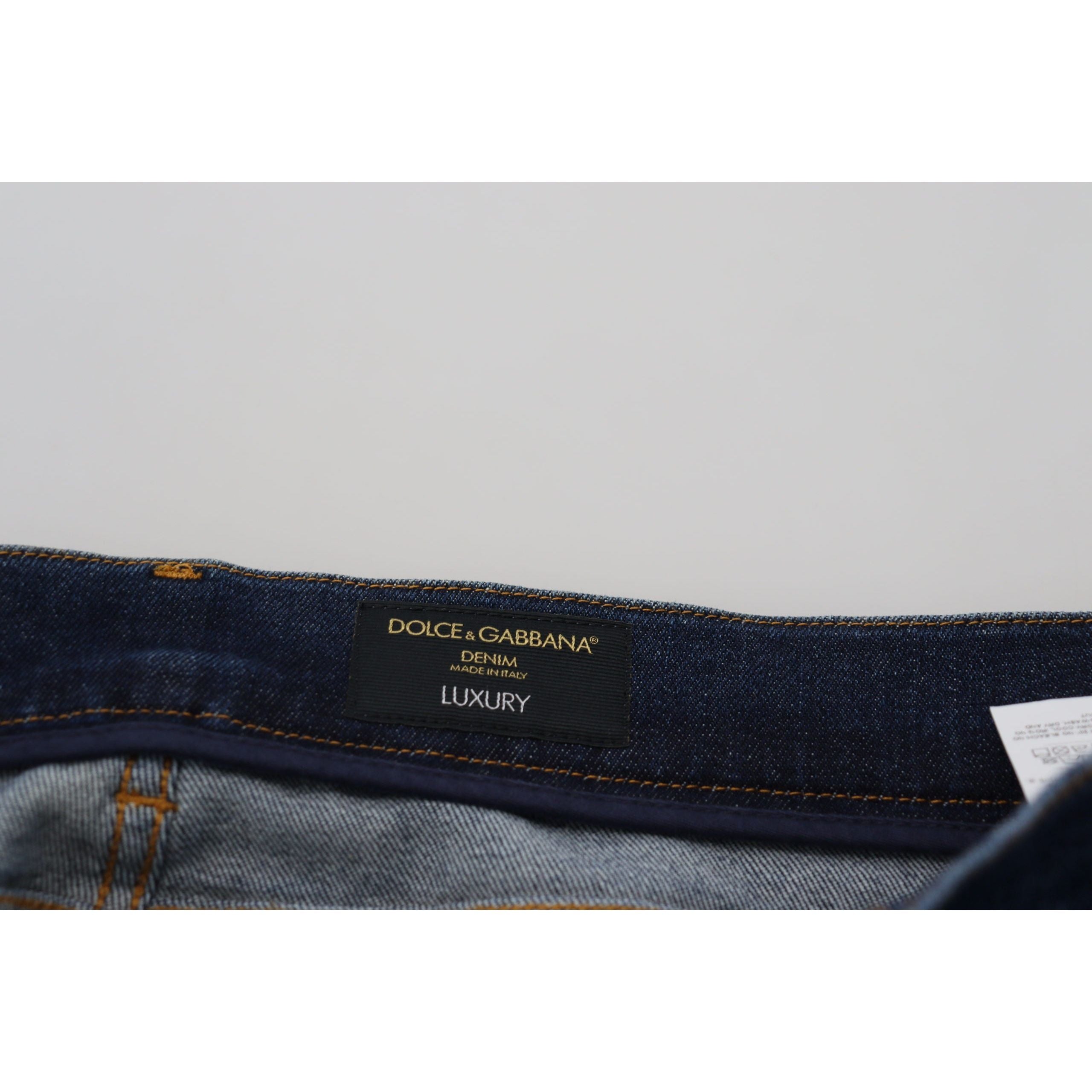 Dolce & Gabbana Blue Washed Denim Pants Collection