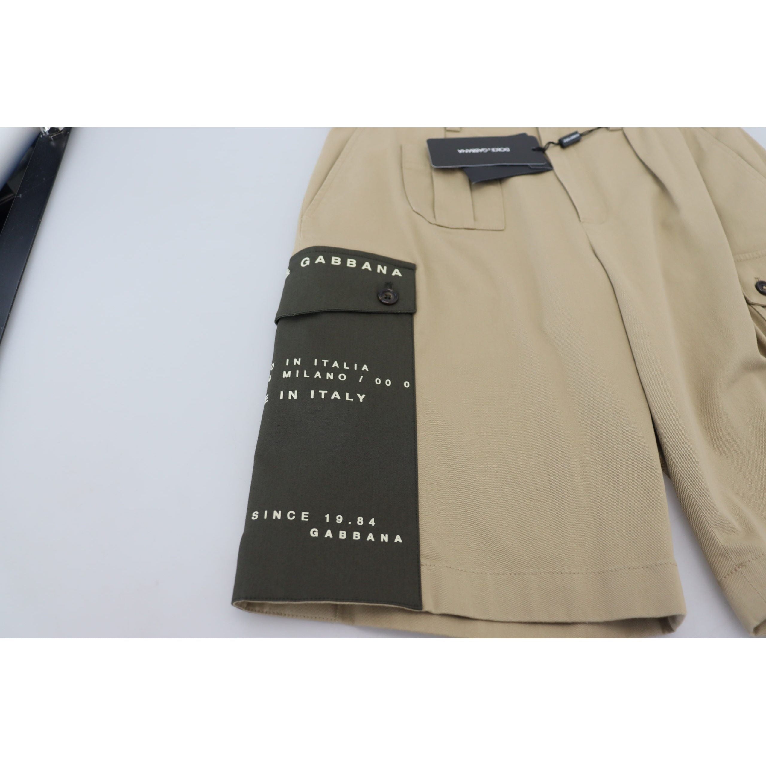Dolce & Gabbana Beige Cotton Blend Designer Shorts