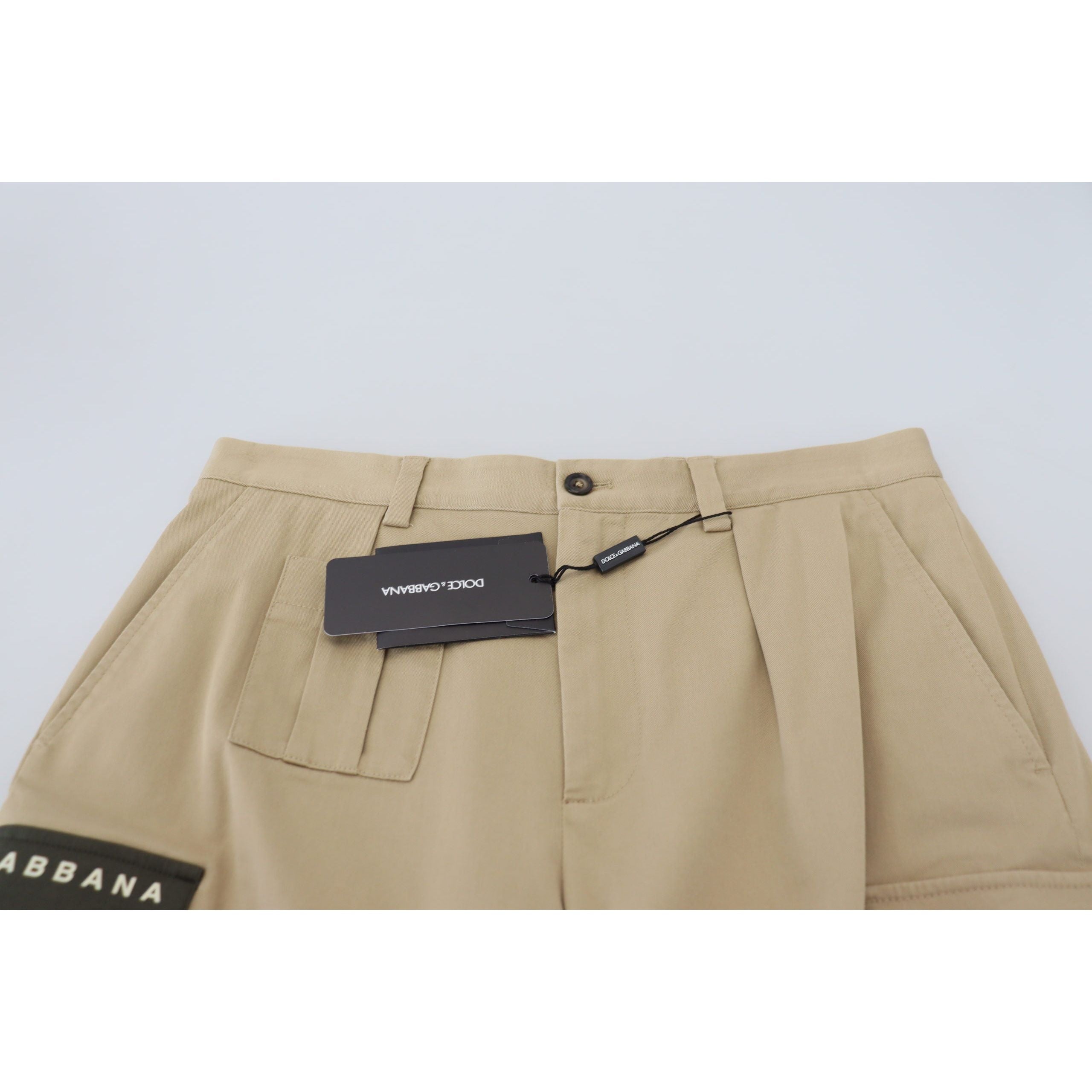 Dolce & Gabbana Beige Cotton Blend Designer Shorts